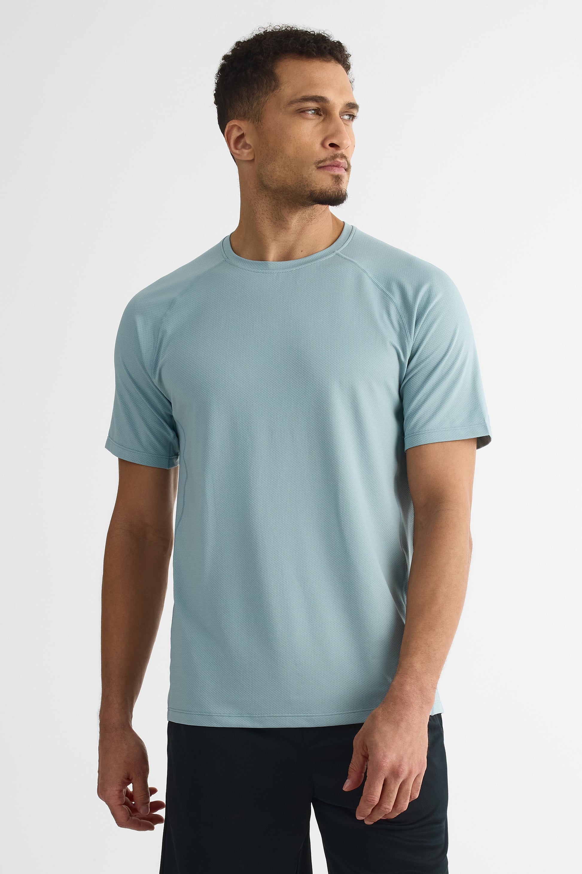 Chandail M/courtes raglan anti-humidité - Homme && BLEU