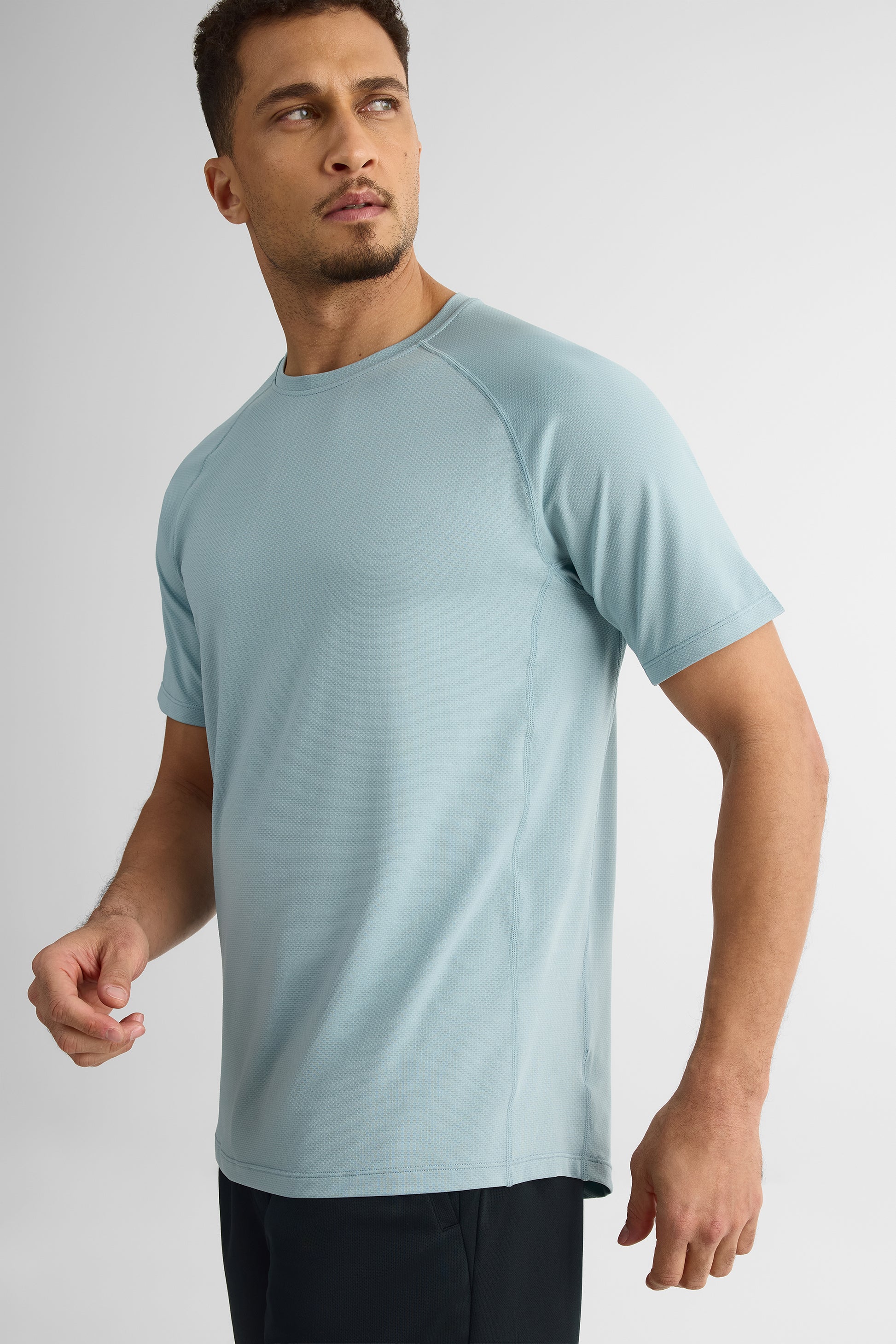 Chandail M/courtes raglan anti-humidité - Homme && BLEU