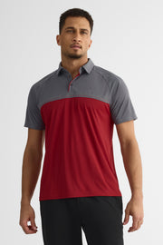 Chandail polo M/courtes color block – Homme && ROUGE
