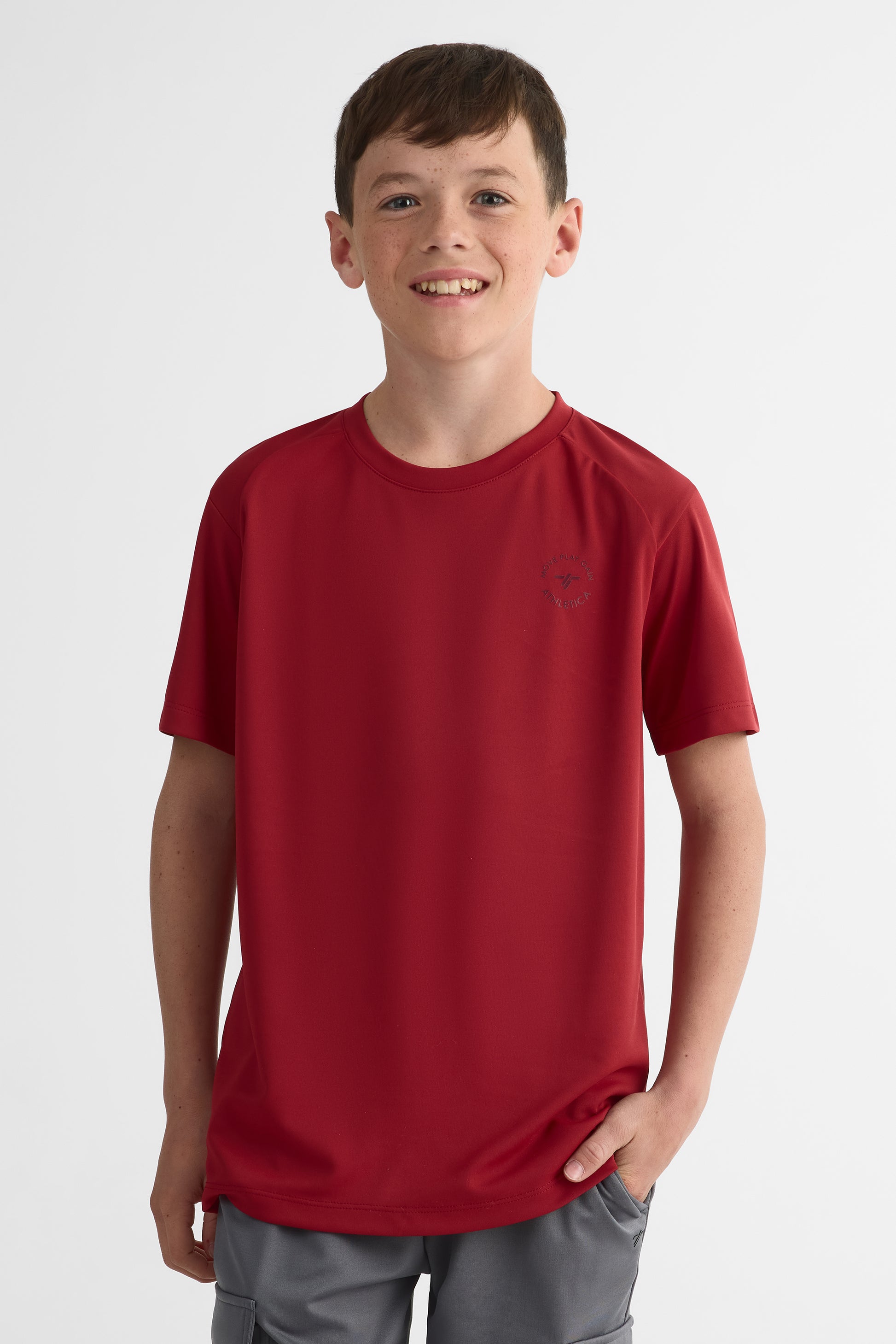 Chandail M/courtes col rond – Ado garçon && ROUGE