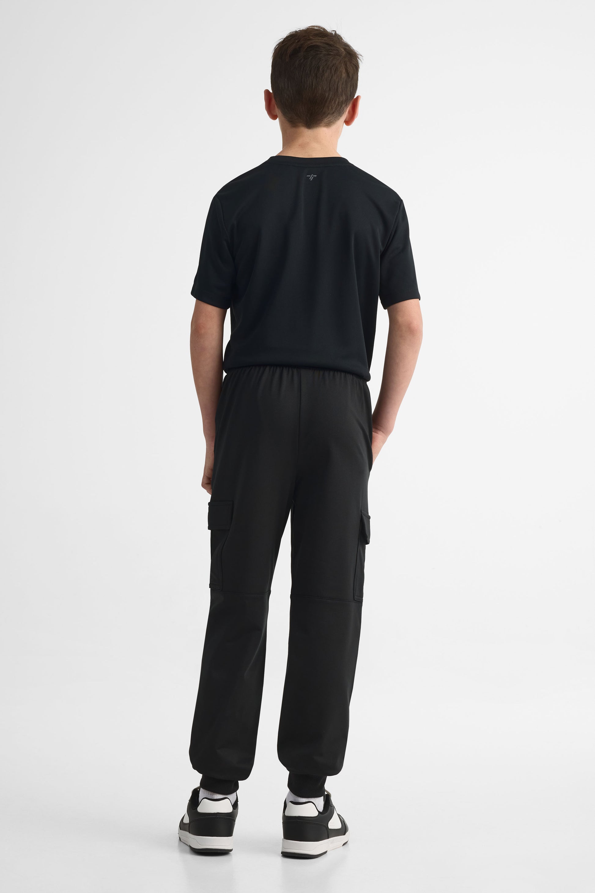 Jogger ouaté cargo élastique - Ado garçon && NOIR