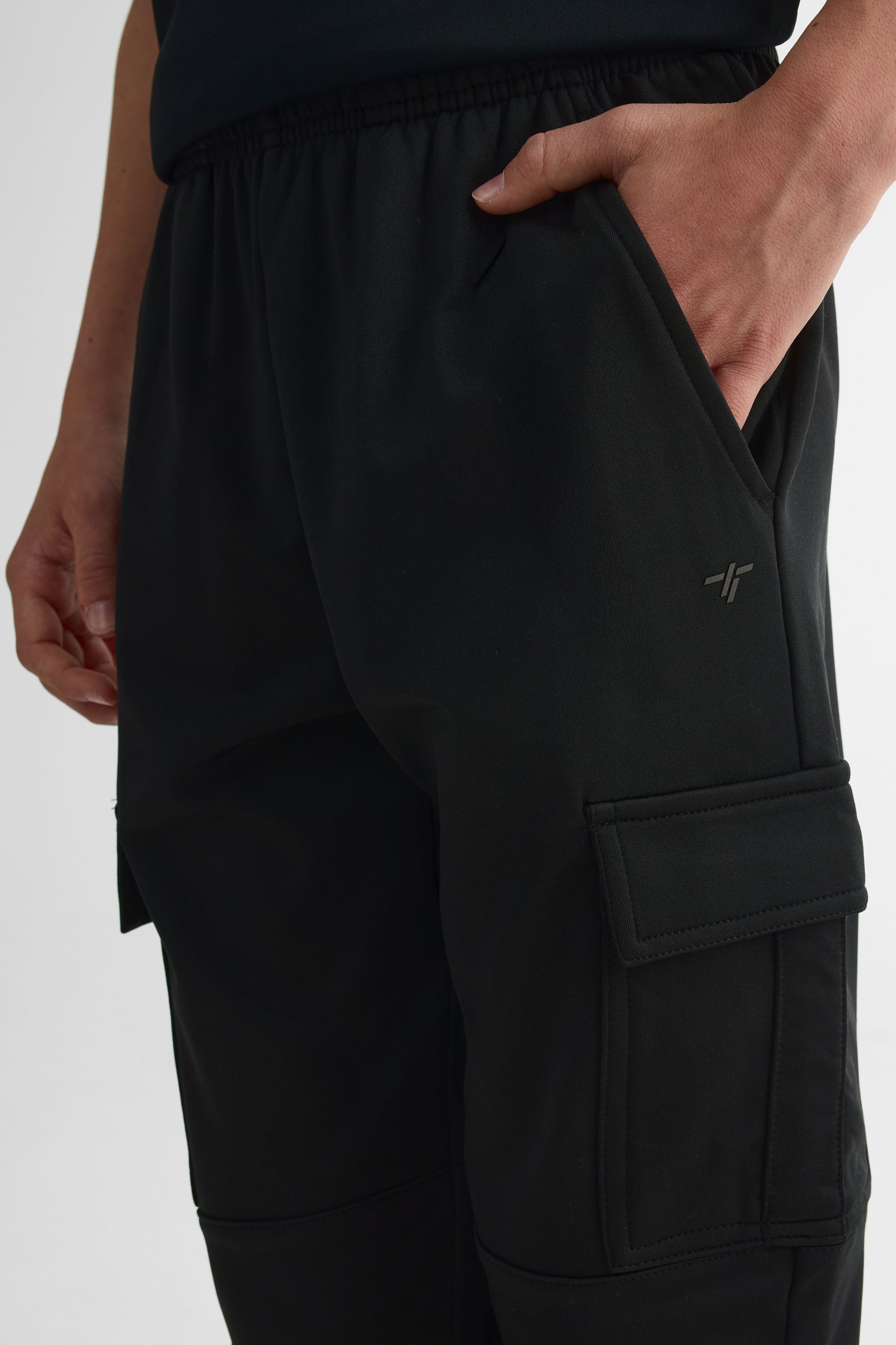 Jogger ouaté cargo élastique - Ado garçon && NOIR