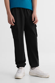 Pantalon cargo jogger élastique – Ado garçon && NOIR