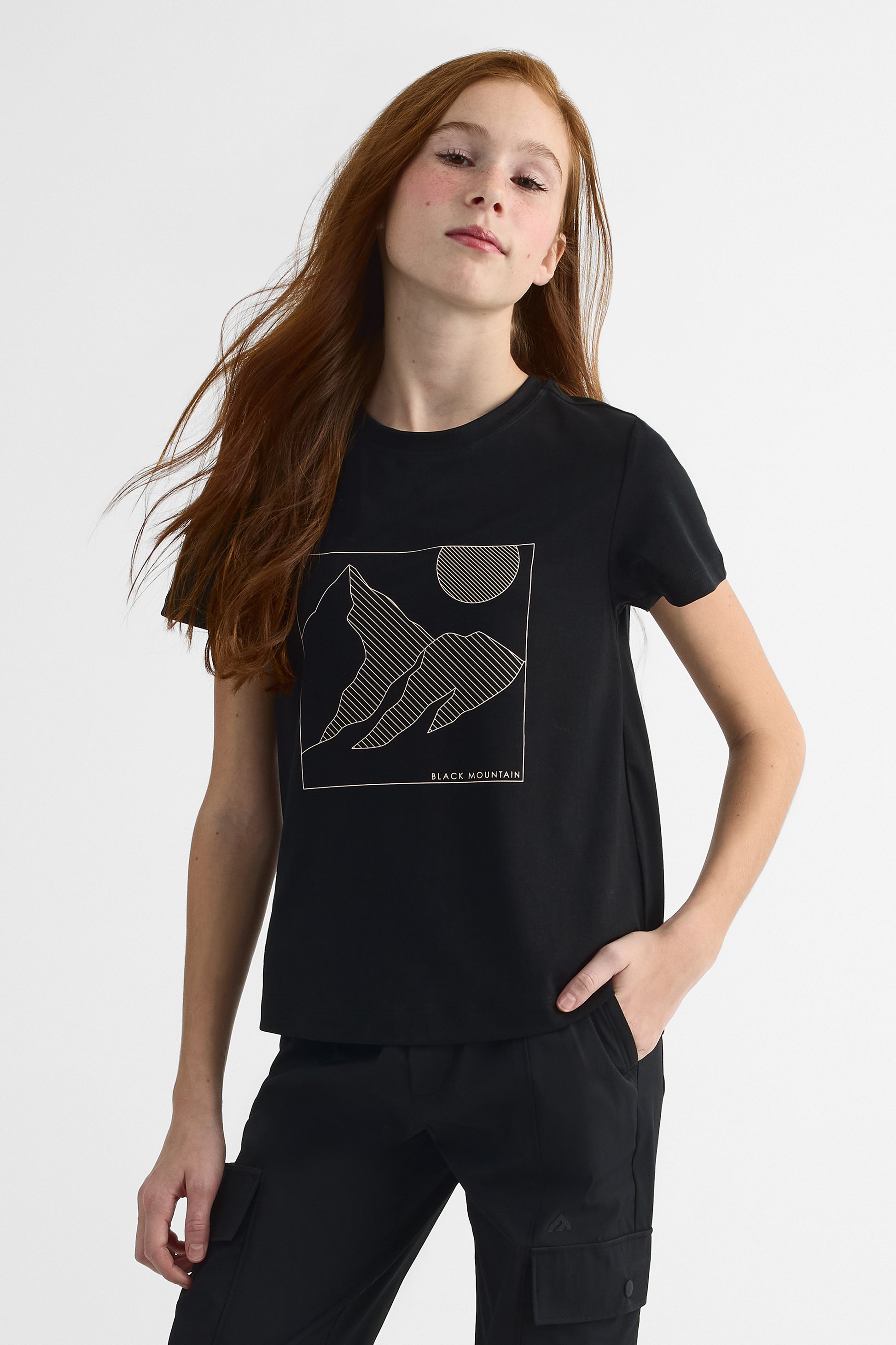 Chandail M/courtes col rond – Ado fille && NOIR