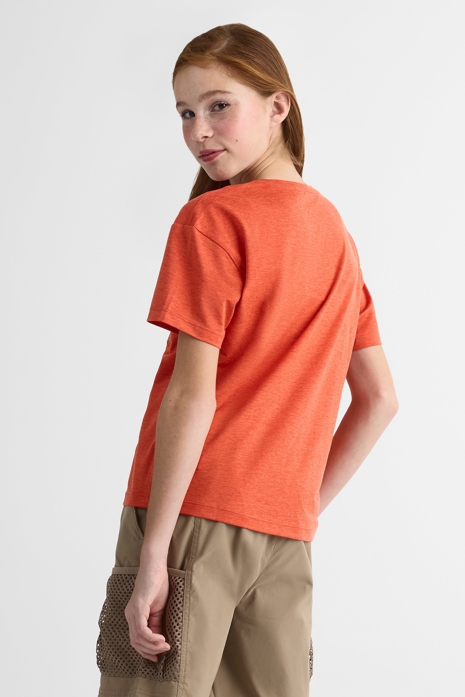Chandail m/courtes col rond - Enfant fille && ORANGE