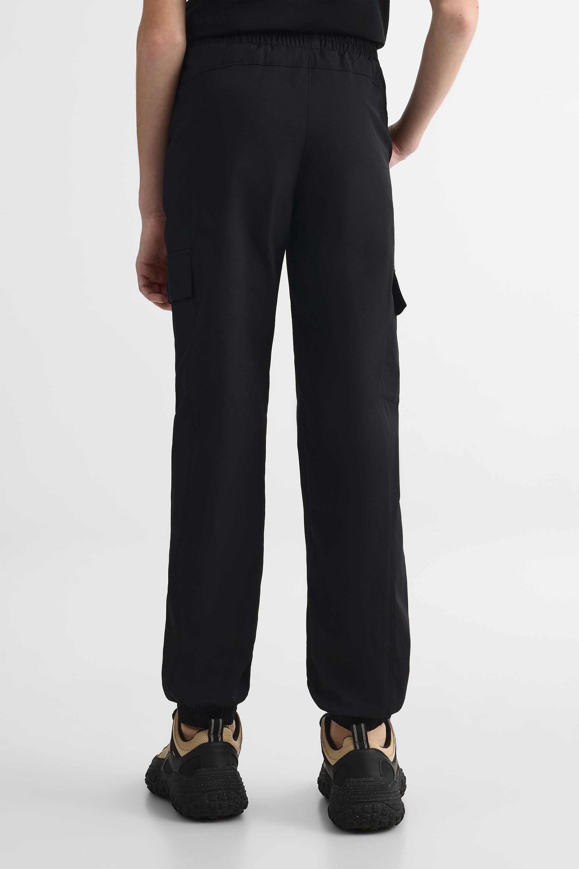 Pantalon cargo élastique avec poches - Ado fille && NOIR
