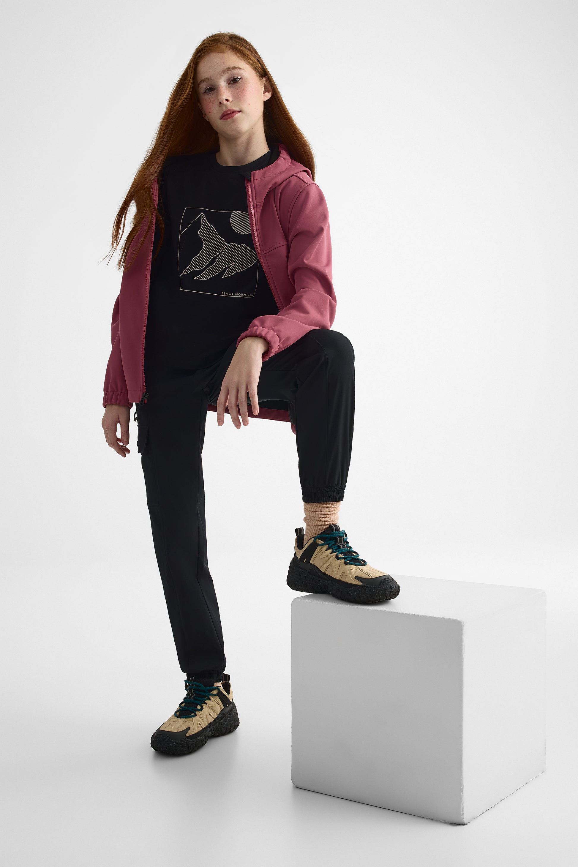 Pantalon cargo élastique avec poches - Ado fille && NOIR