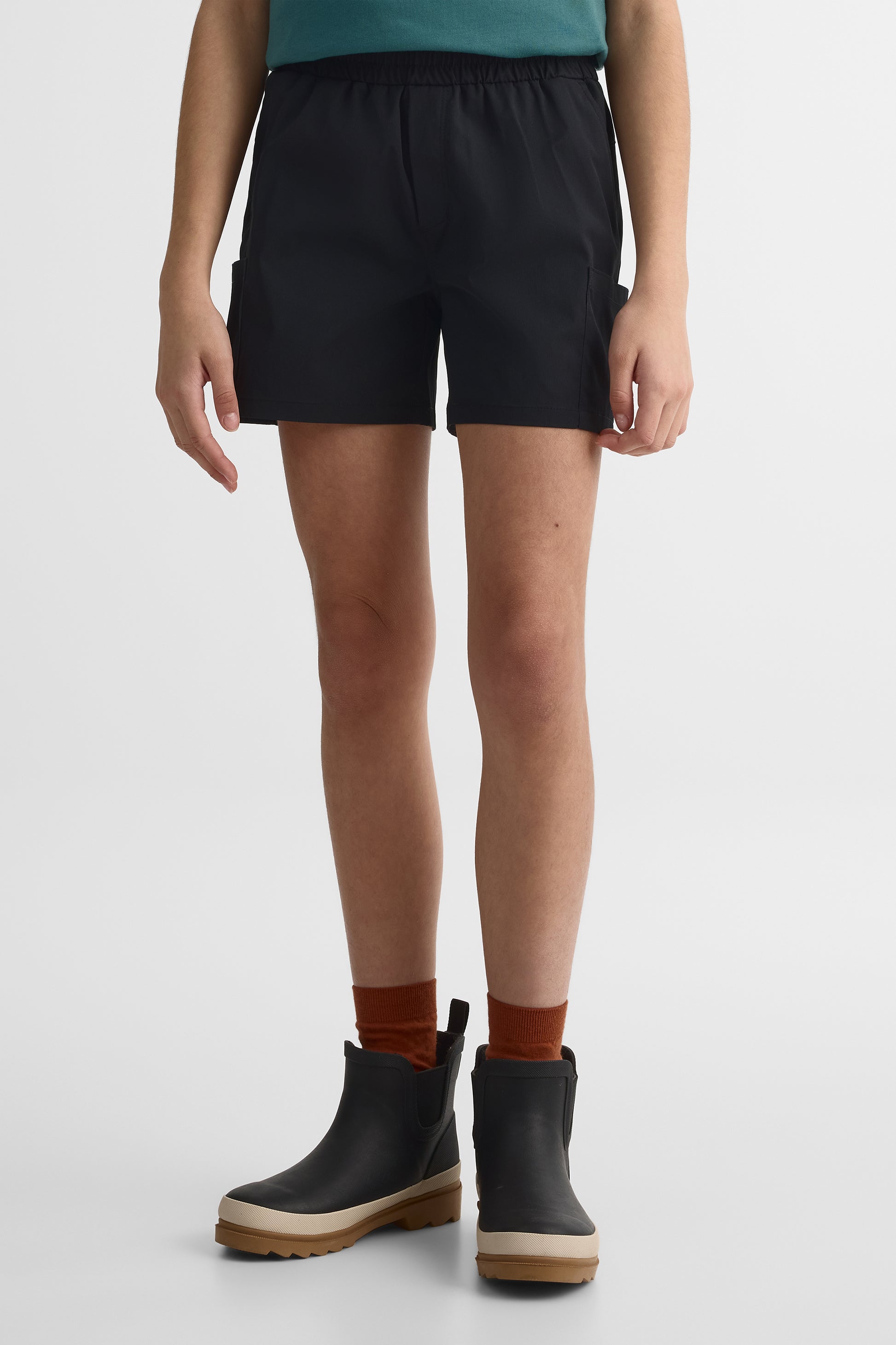 Short cargo élastique avec poches - Ado fille && NOIR