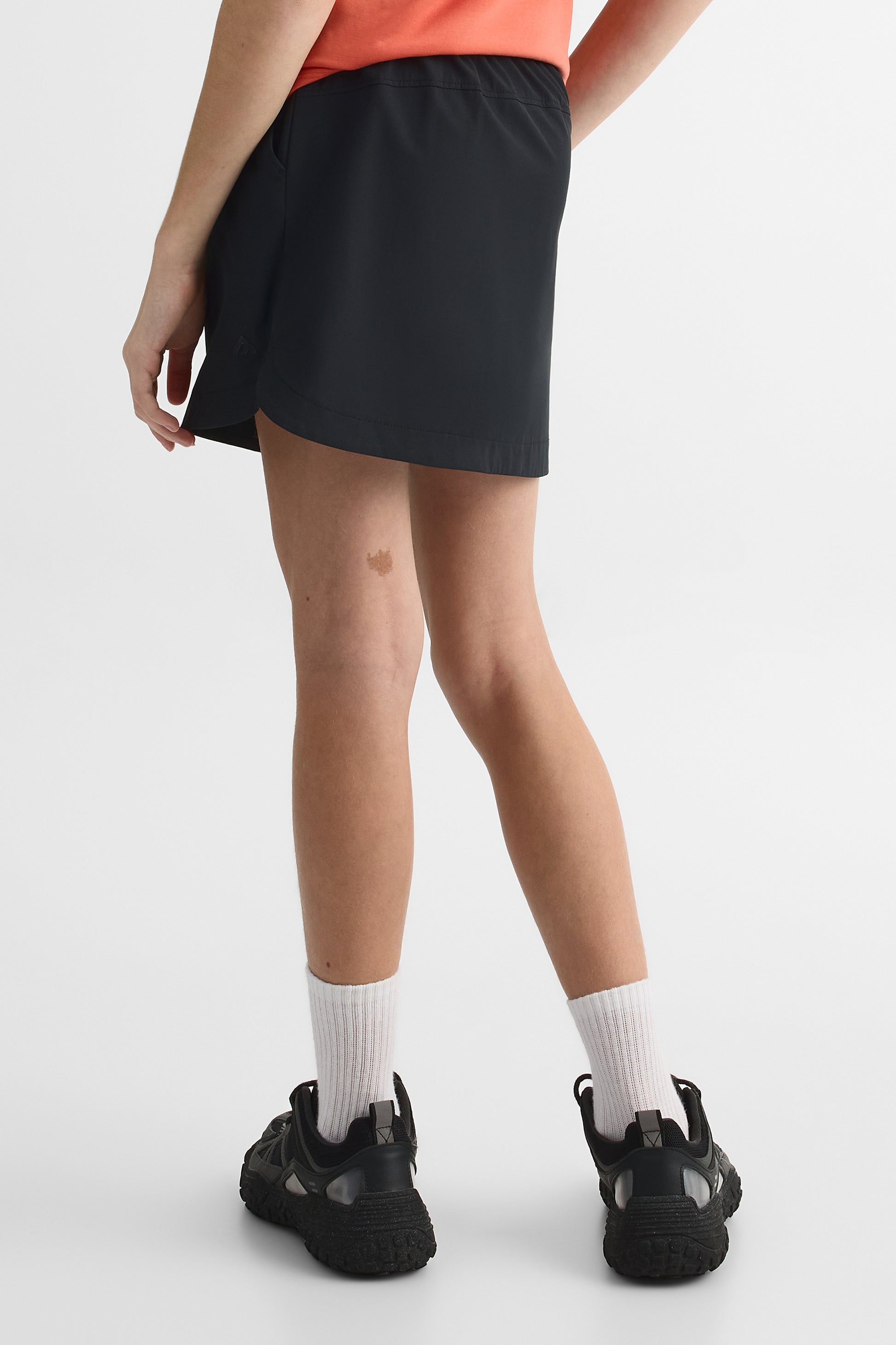 Jupe-short intégrée en techno poplin - Ado fille && NOIR