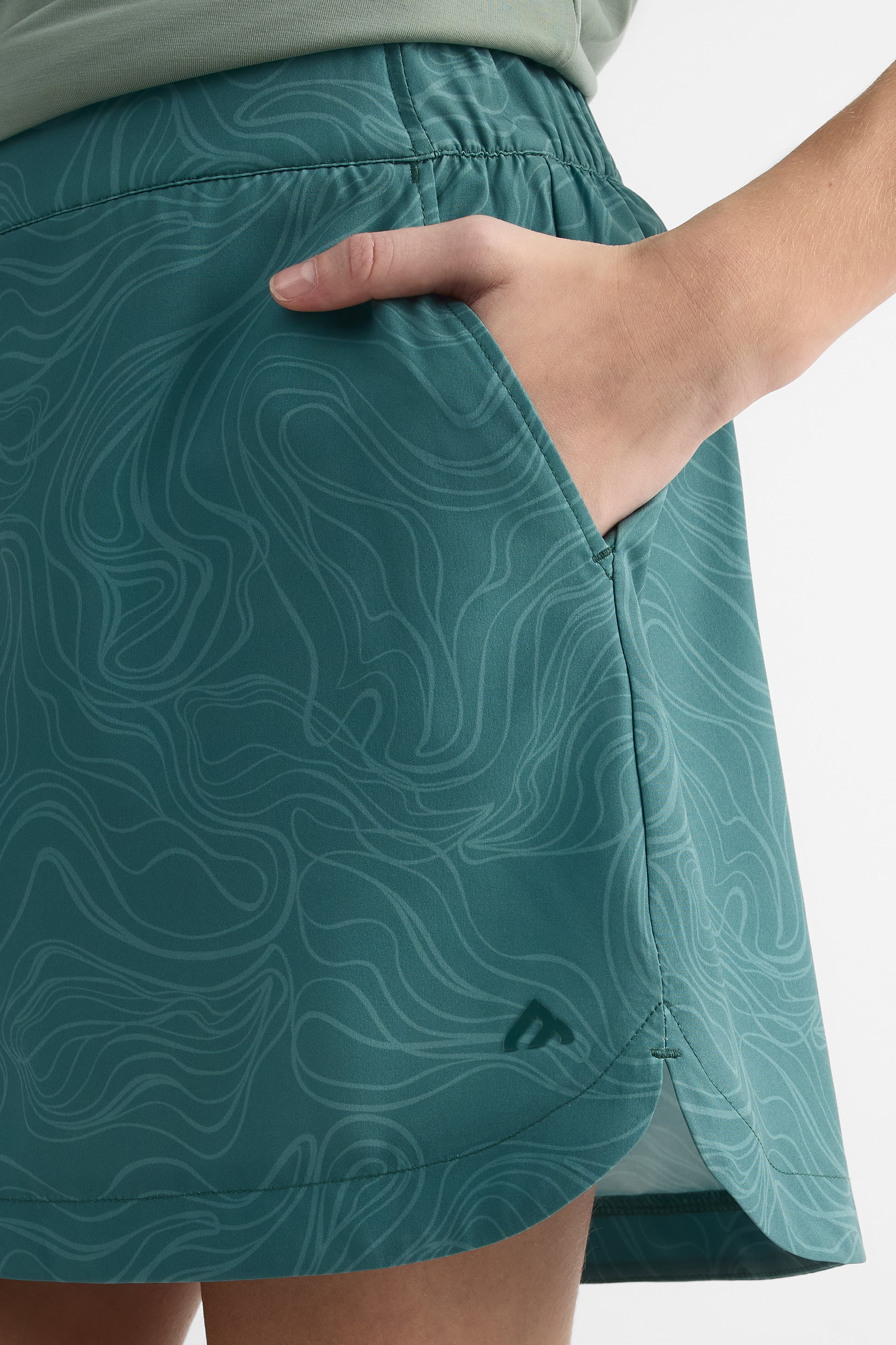 Jupe-short intégrée en techno poplin - Ado fille && VERT/MULTI