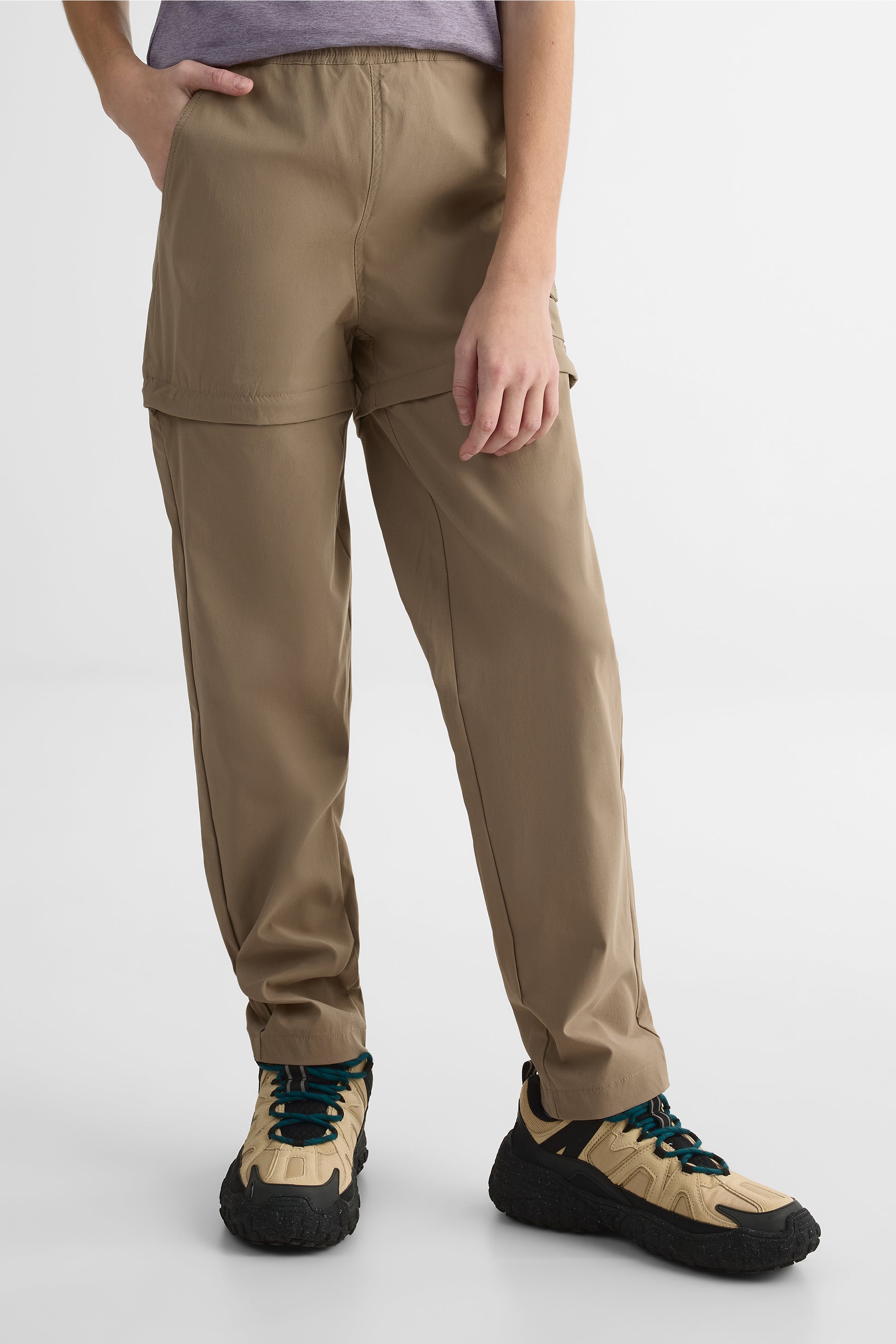 Pantalon jogging convertible élastique - Ado fille && TAUPE