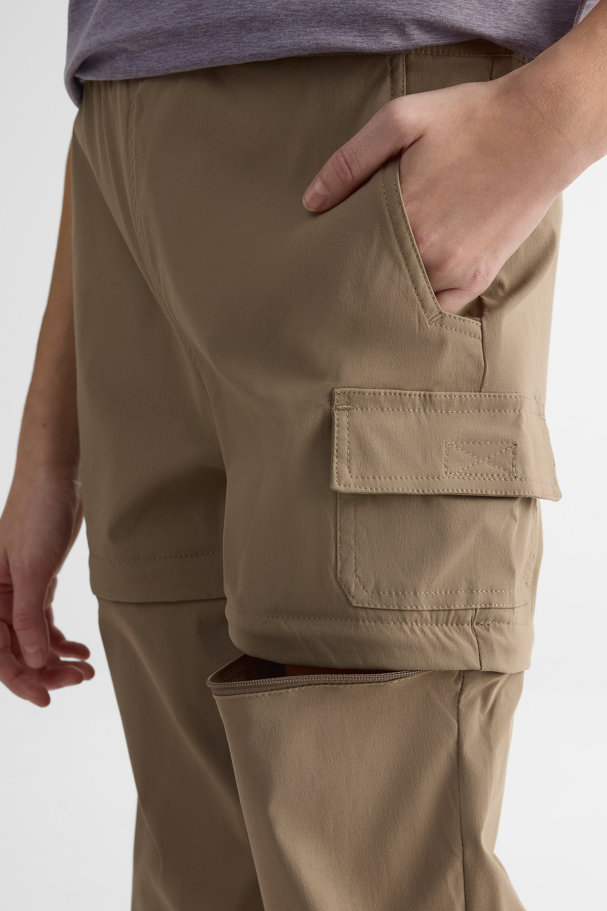 Pantalon jogging convertible élastique - Ado fille && TAUPE