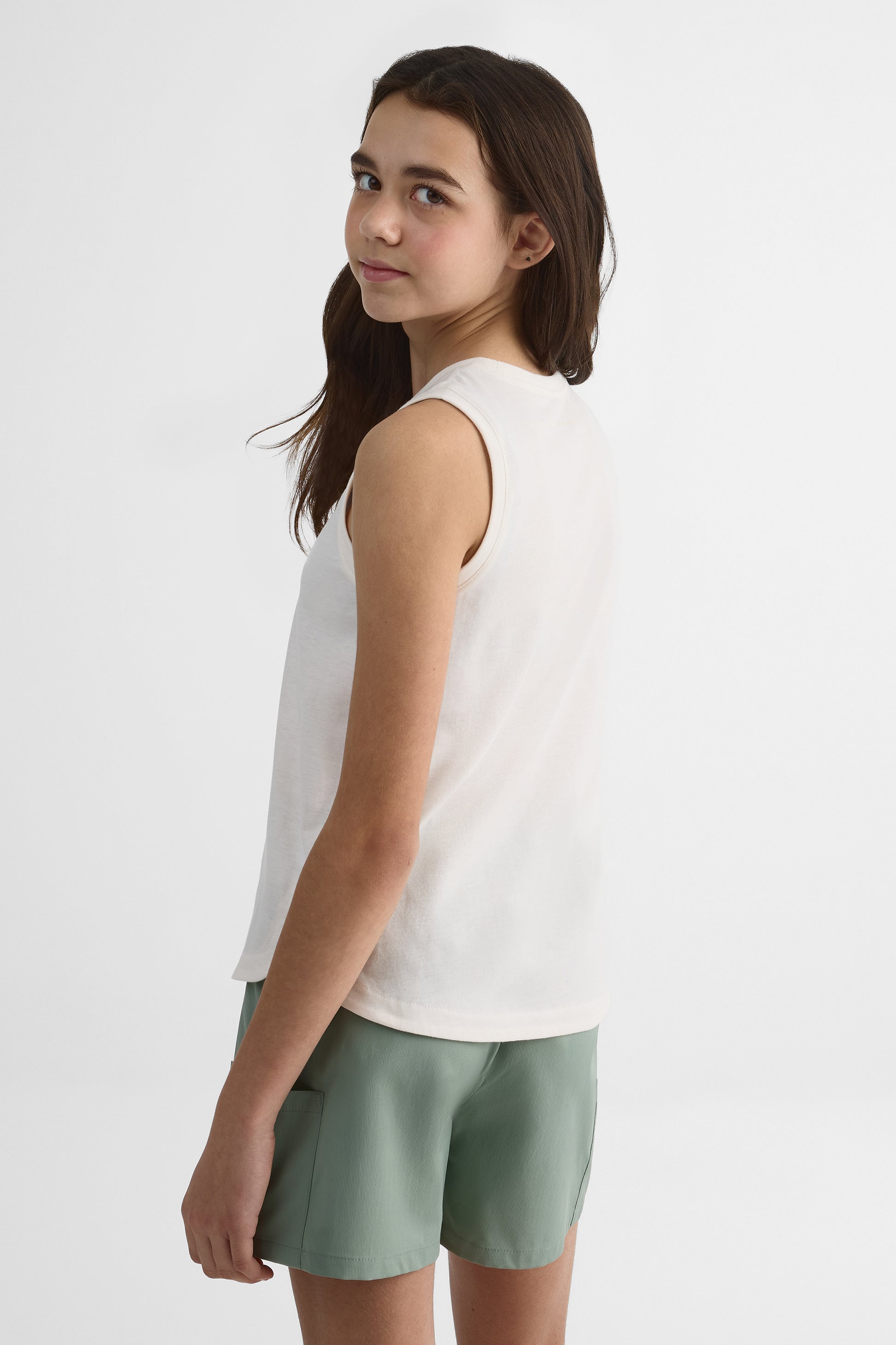 Camisole semi-ajustée avec imprimé graphique - Ado fille && BLANC