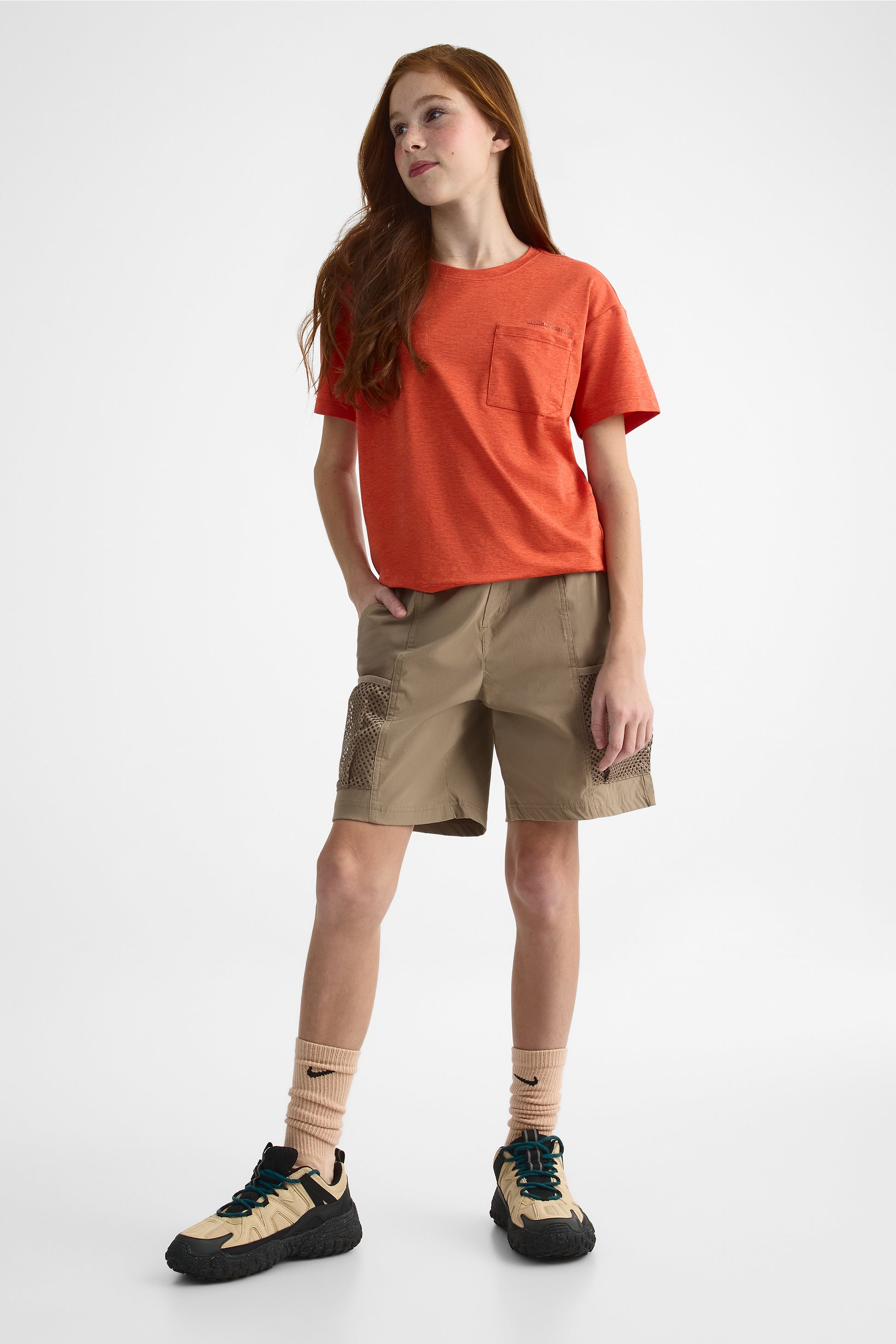 Short cargo élastique avec poches - Ado fille && TAUPE