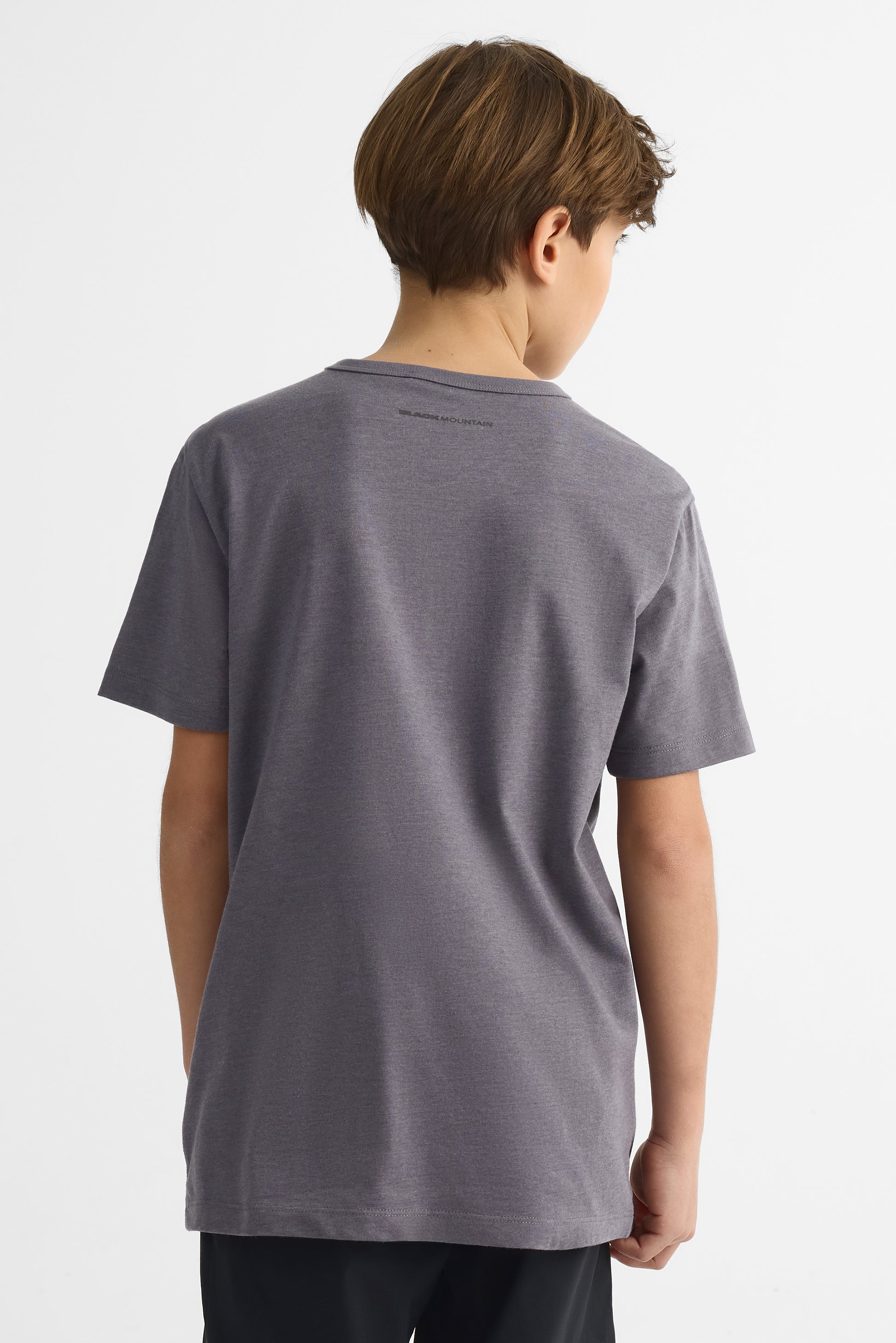 T-shirt graphique col rond en poly coton - Ado garçon && GRIS MIXTE