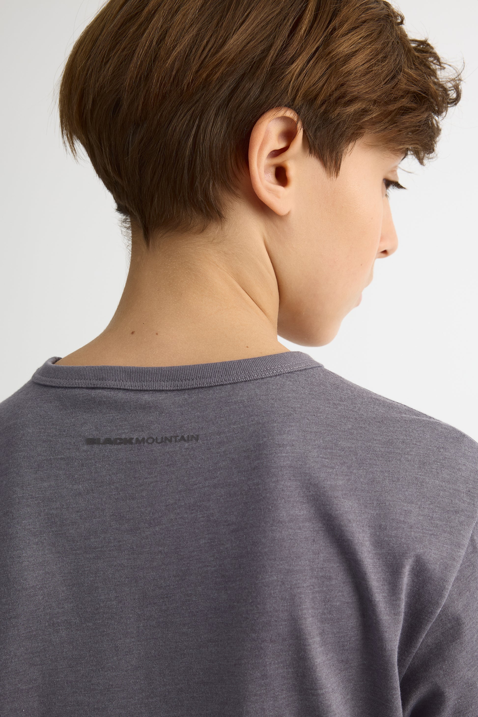 T-shirt graphique col rond en poly coton - Ado garçon && GRIS MIXTE