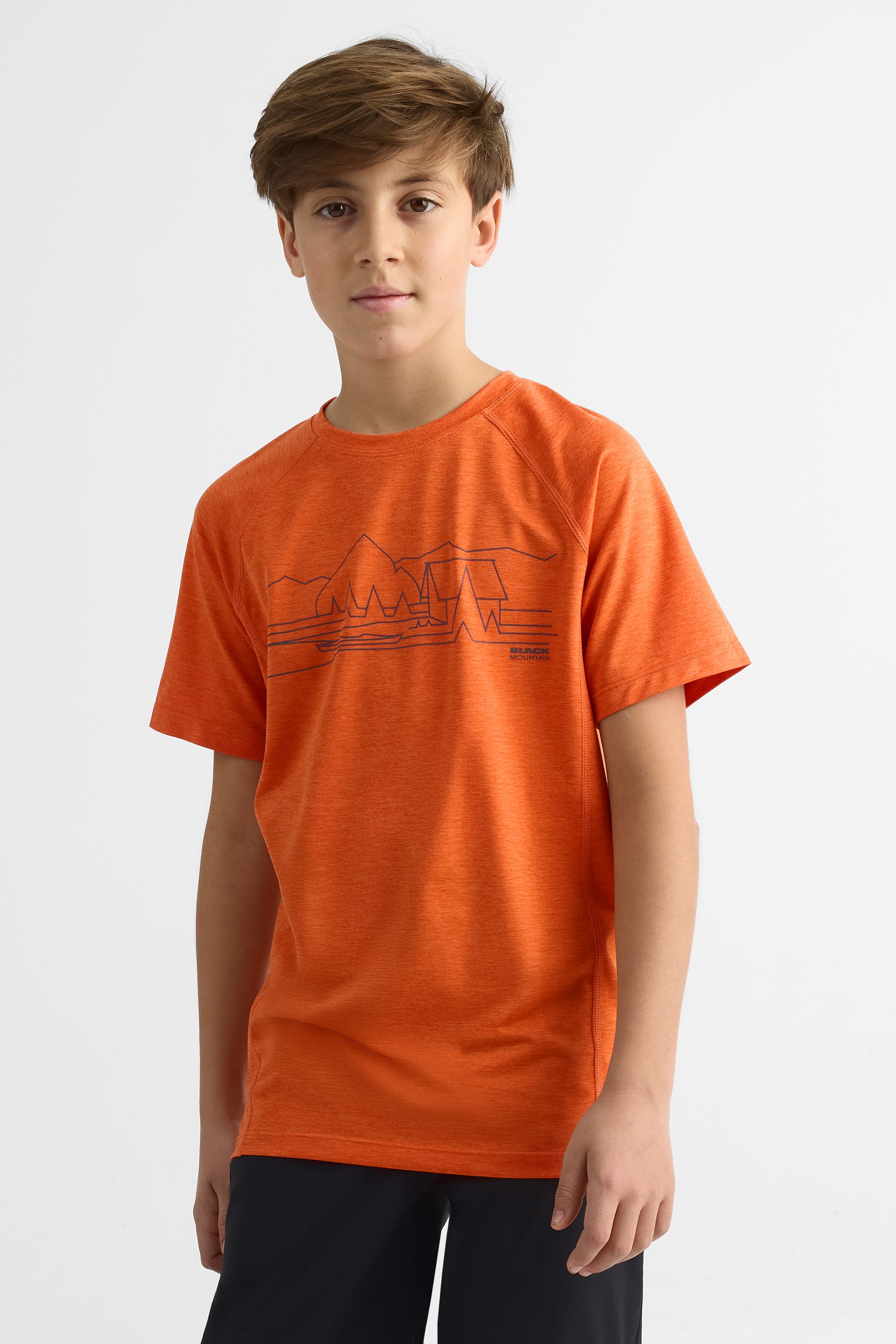 T-shirt graphique semi-ajusté – Ado fille && ORANGE