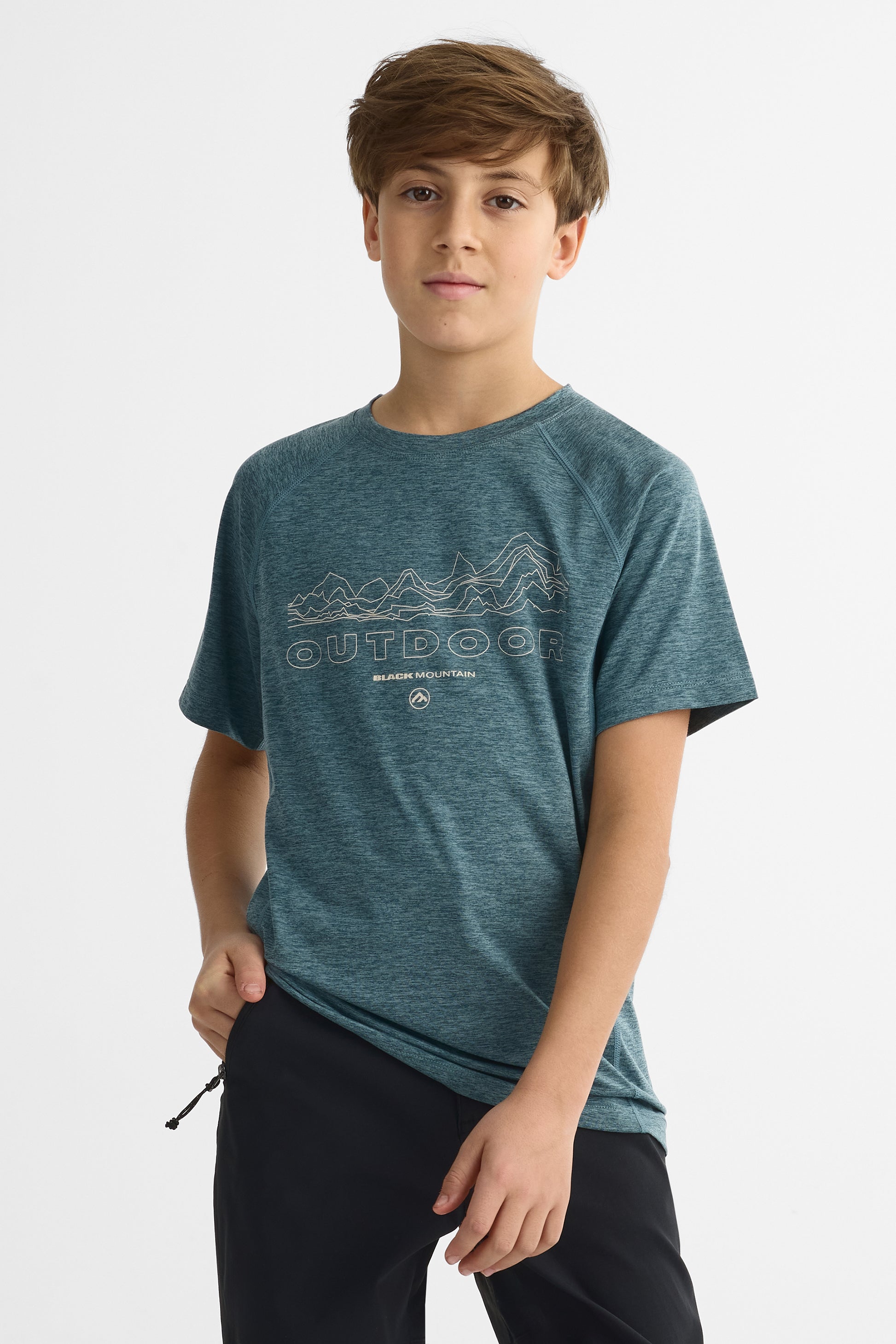 T-shirt graphique semi-ajusté – Ado fille && BLEU MIXTE