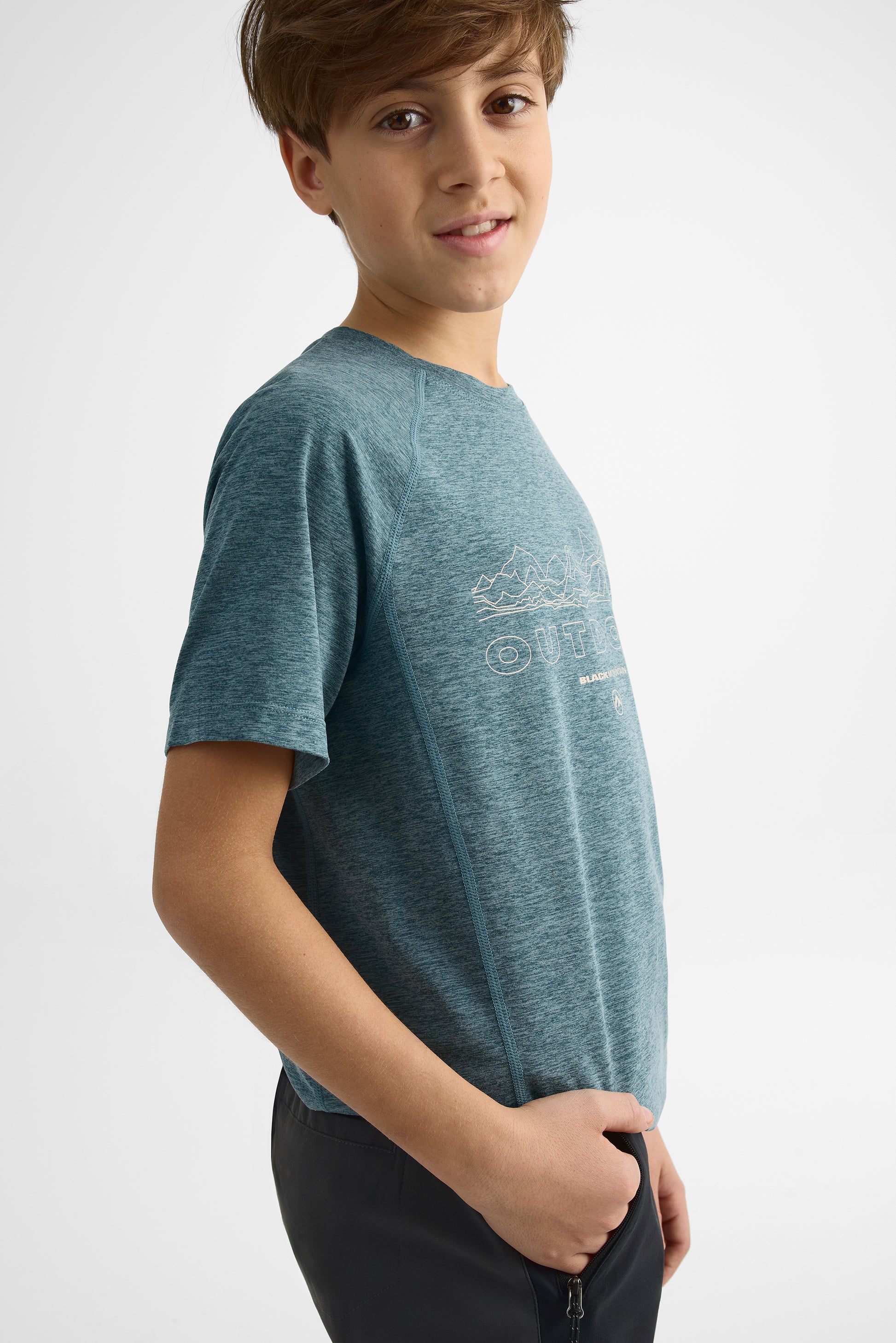 T-shirt graphique semi-ajusté – Ado fille && BLEU MIXTE