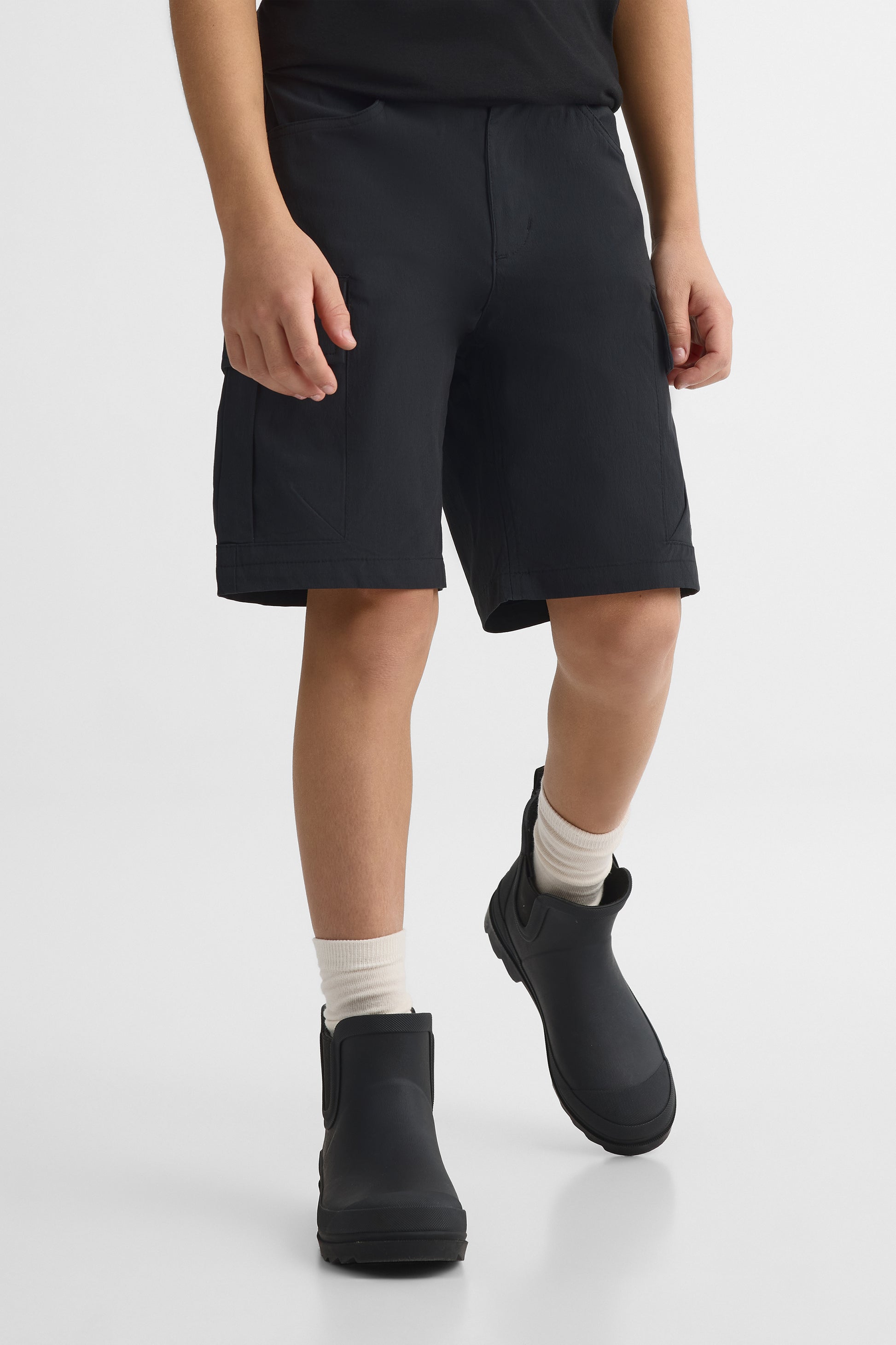 Short cargo stretch avec poches - Ado garçon && NOIR