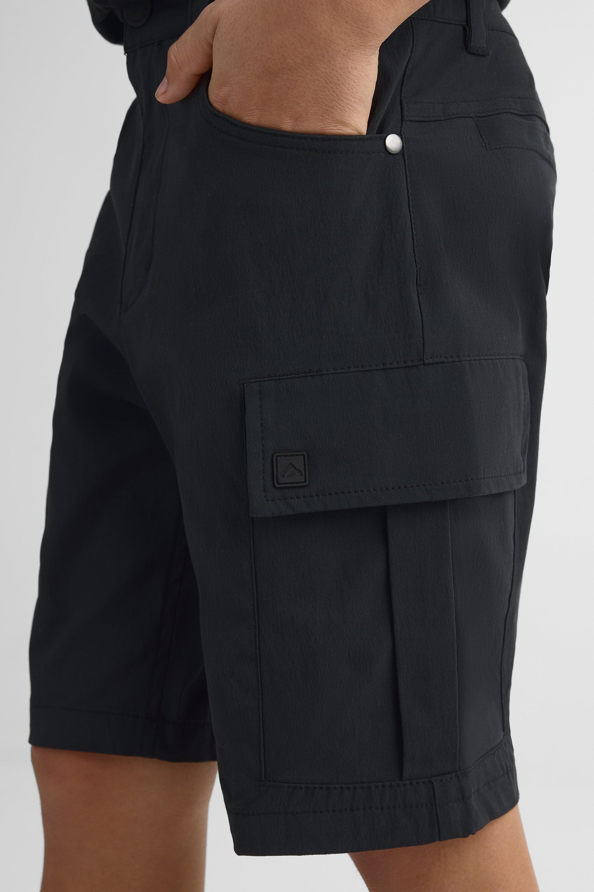 Short cargo stretch avec poches - Ado garçon && NOIR
