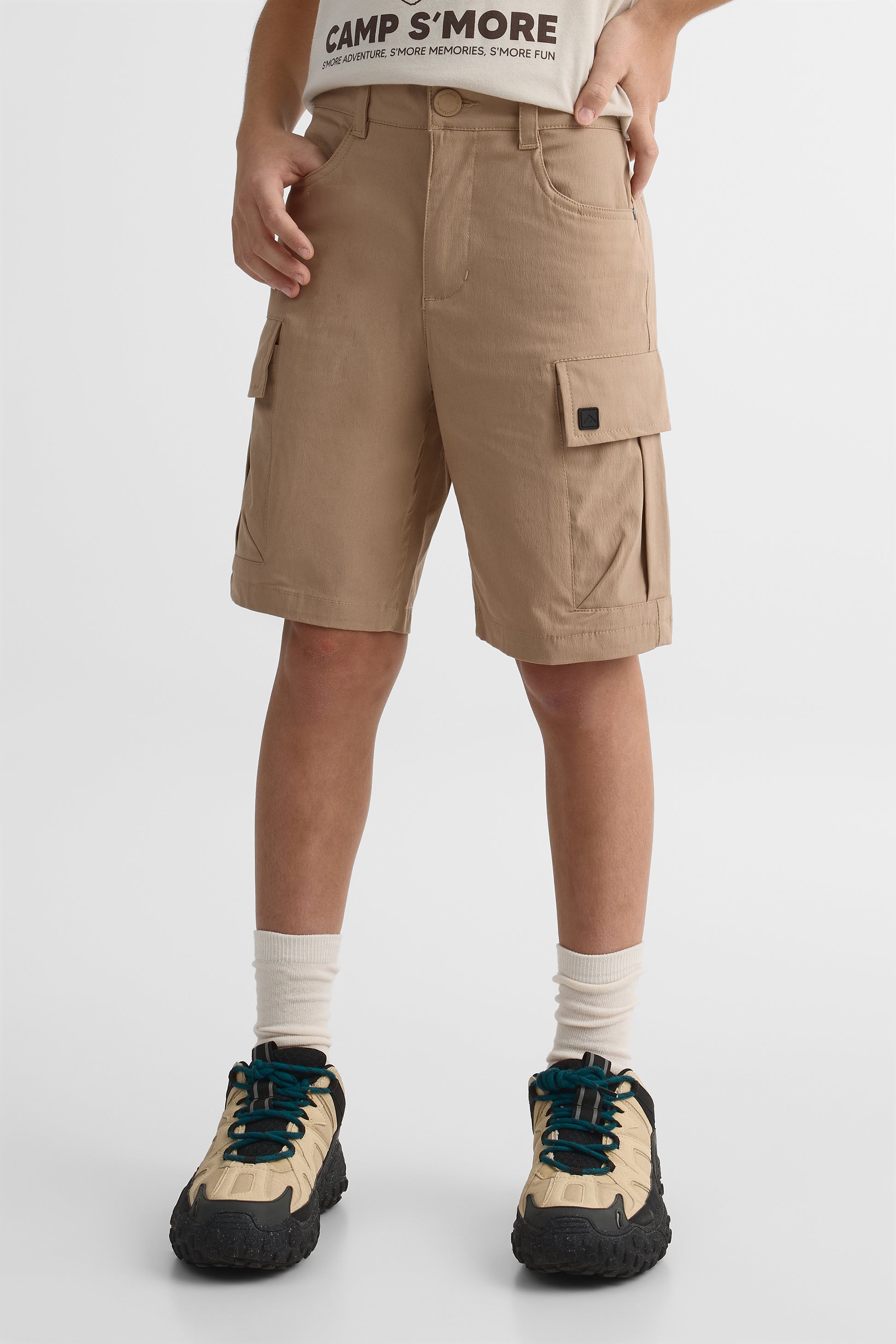 Short cargo stretch avec poches - Ado garçon && TAUPE