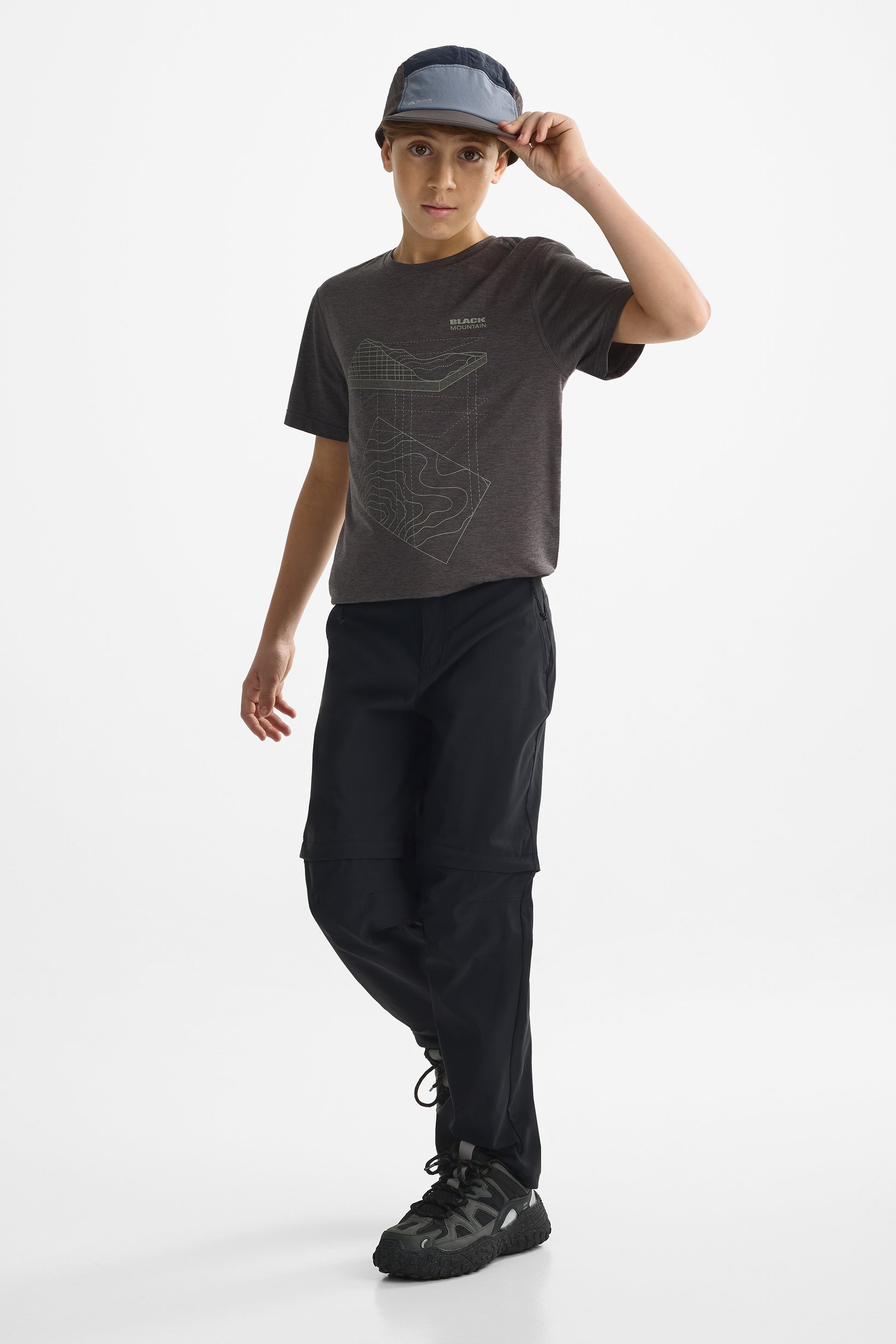 Pantalon convertible genoux ergonomiques - Ado garçon && NOIR