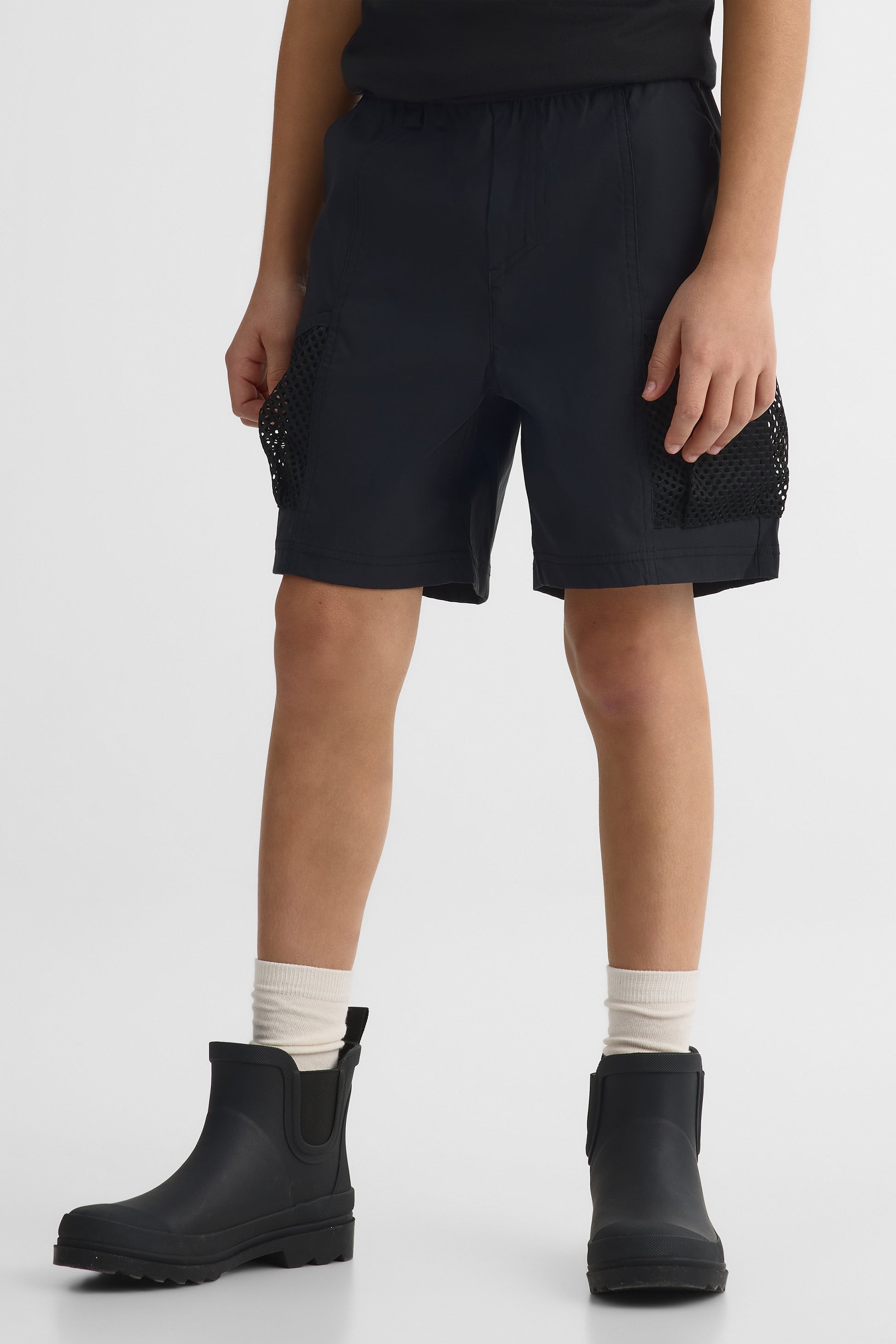 Short cargo stretch avec poches - Ado garçon && NOIR