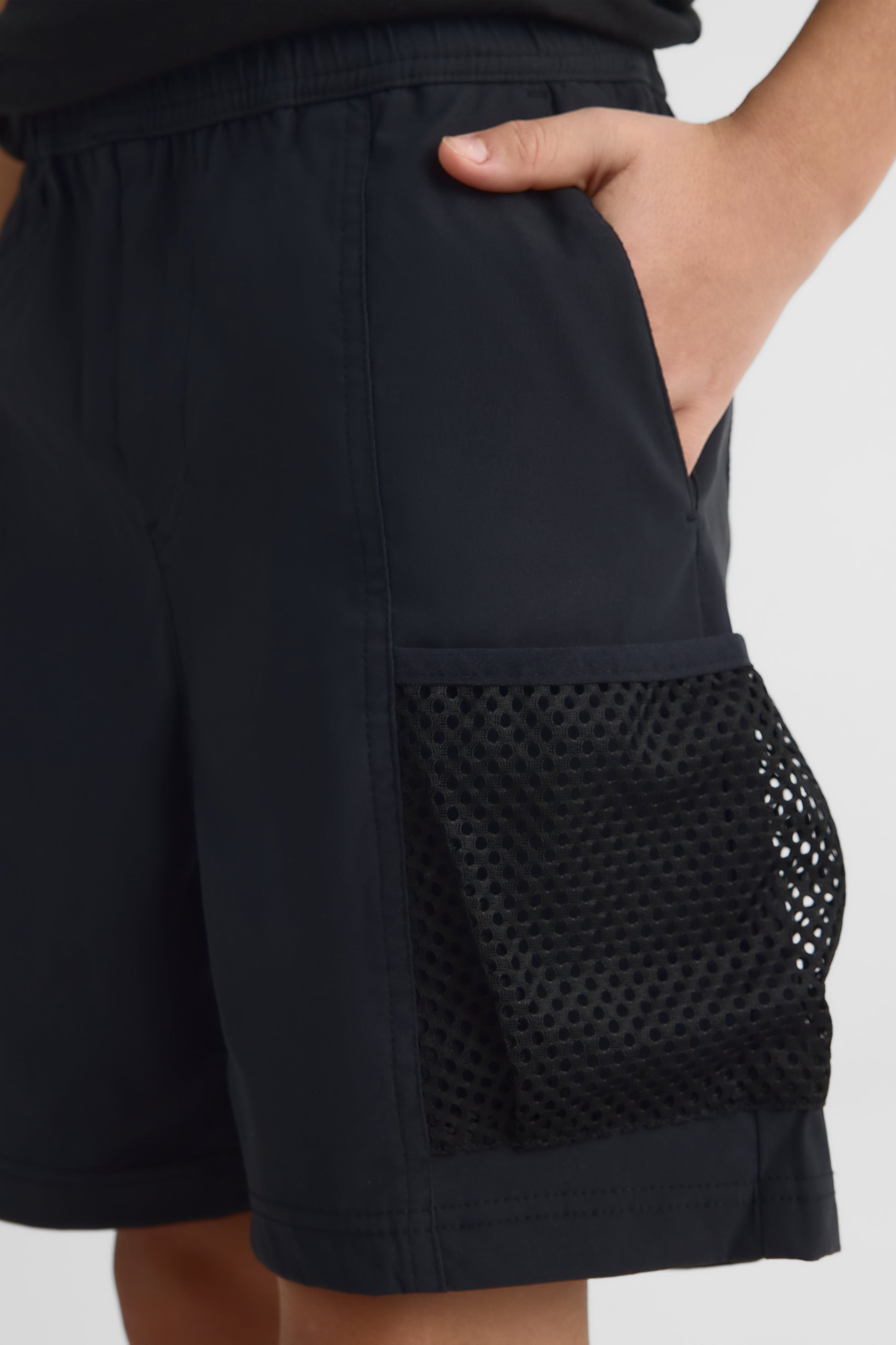 Short cargo stretch avec poches - Ado garçon && NOIR