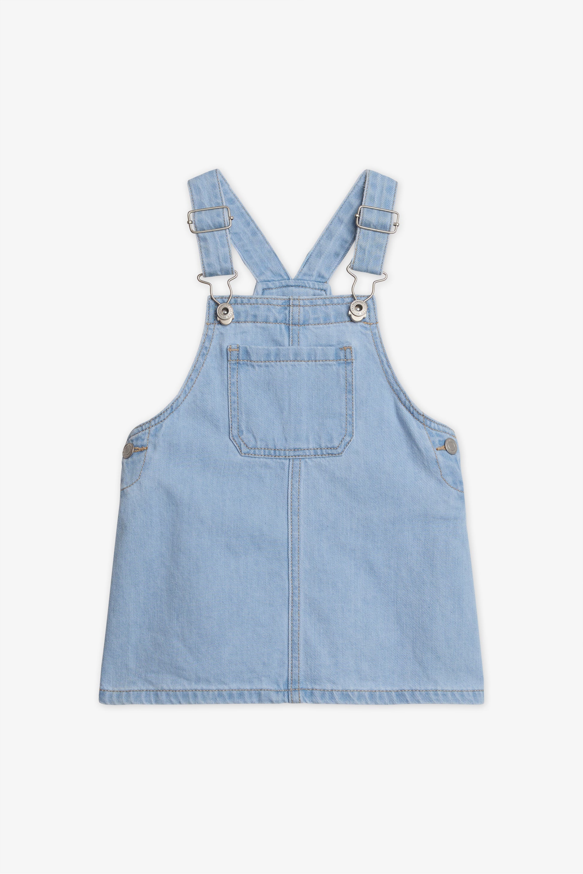 Jumper robe en denim léger – Bébé fille && DENIM PALE