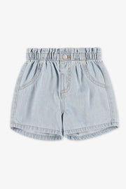 Short court en denim paper bag - Bébé fille && DENIM PALE