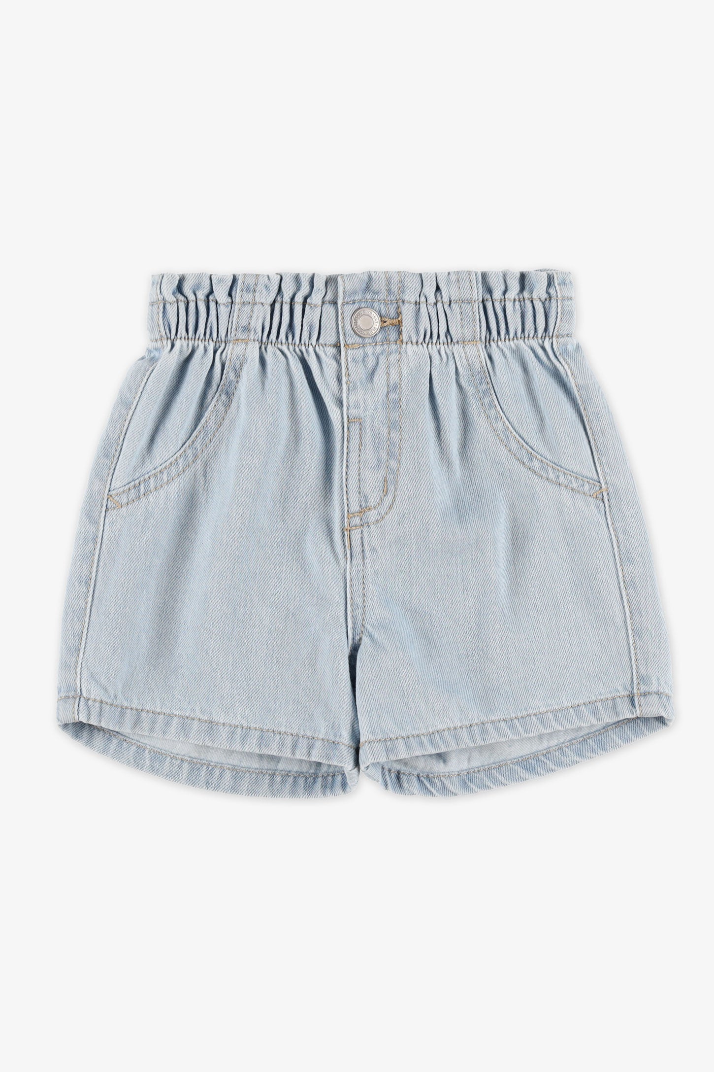 Short court en denim paper bag - Bébé fille && DENIM PALE