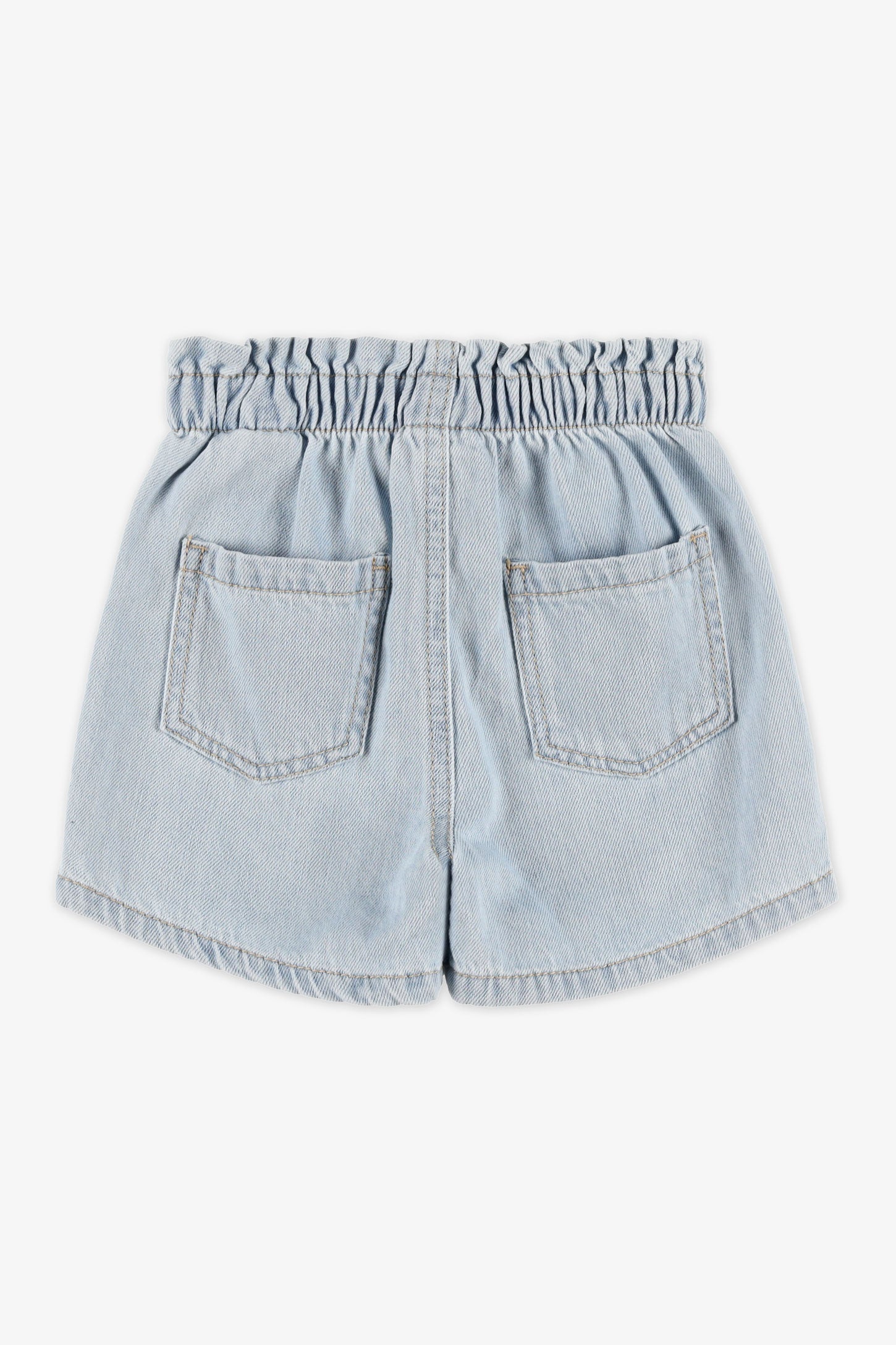 Short court en denim paper bag - Bébé fille && DENIM PALE