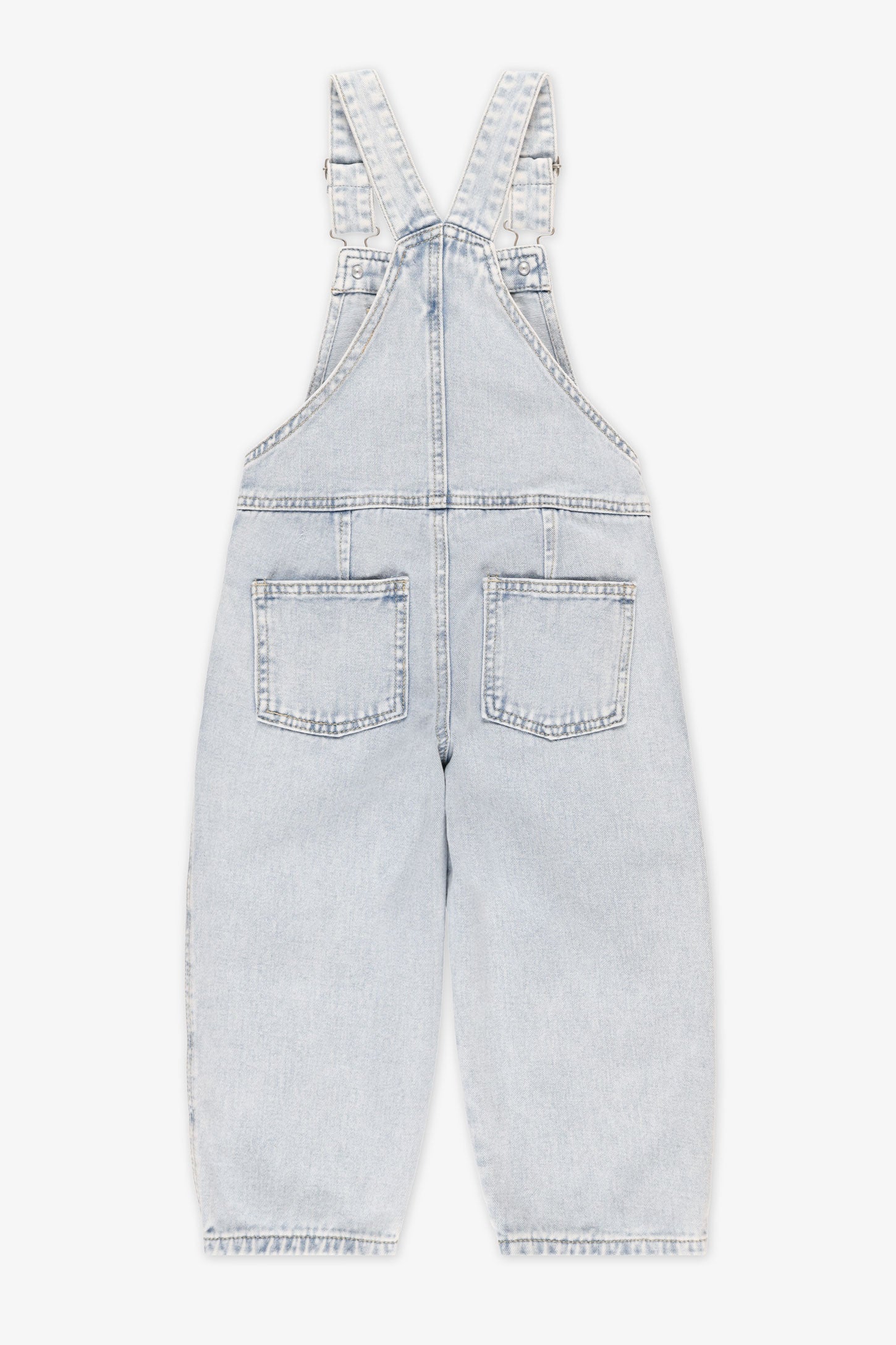 Salopette en denim coupe barrel - Enfant fille && DENIM PALE