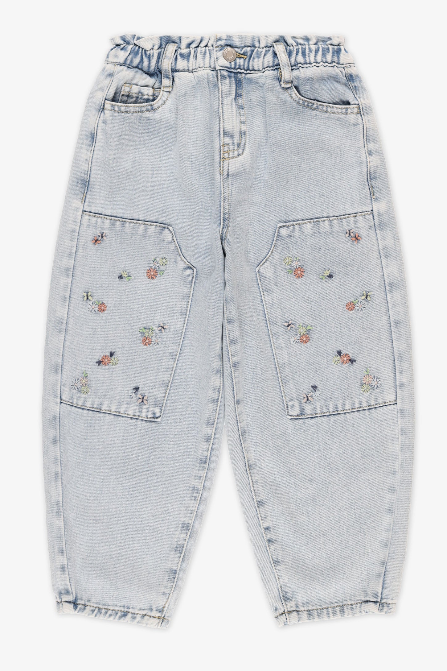 Pantalon en denim paper bag - Bébé fille && DENIM PALE