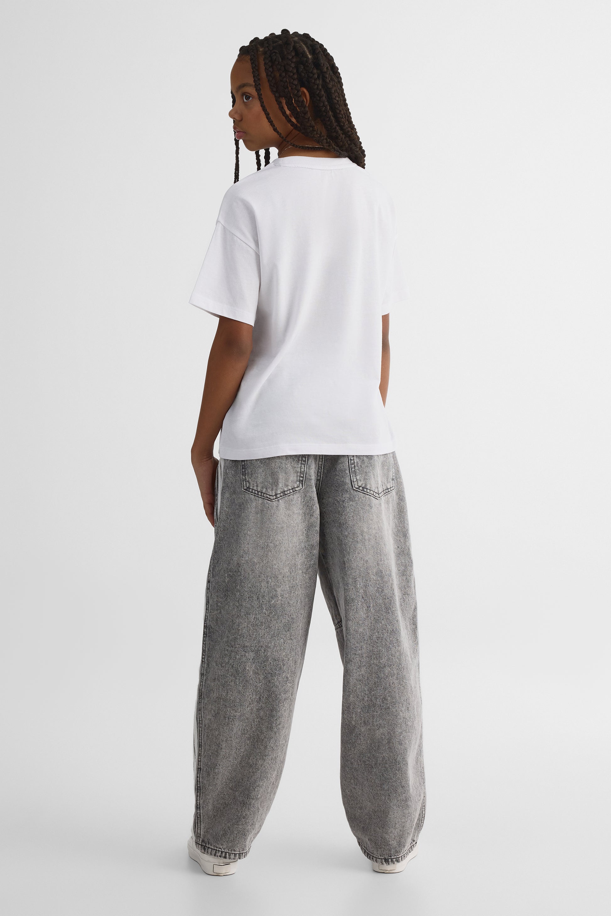 Pantalon baggy en denim, taille basse - Ado fille && DENIM GRIS