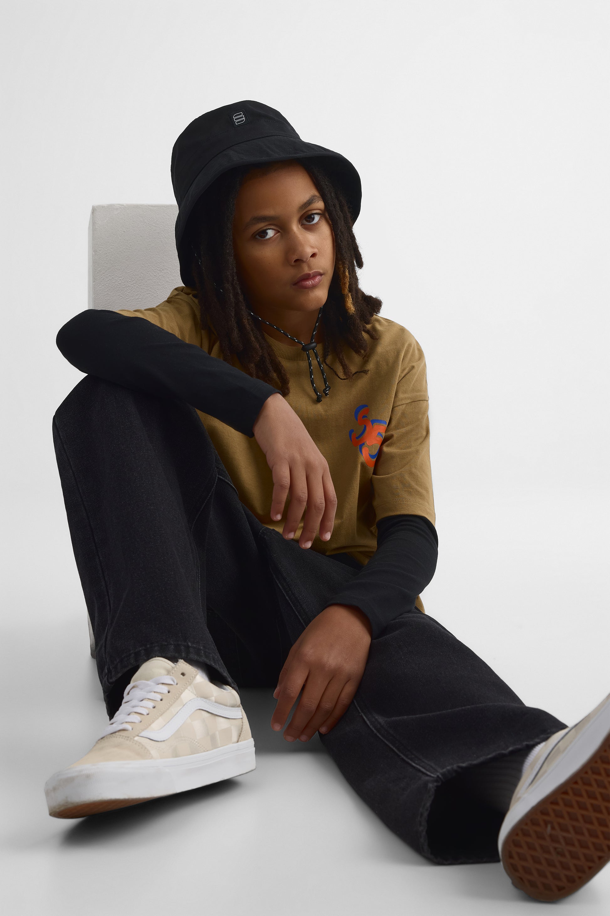 Pantalon baggy fit 5 poches en denim - Enfant garçon && DENIM NOIR