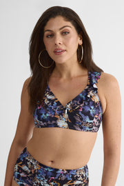 Haut de maillot ajustable – Femme, protection UV && BLEU MULTI