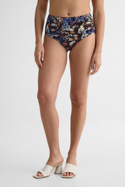 Culotte maillot taille haute - Femme && BLEU MULTI