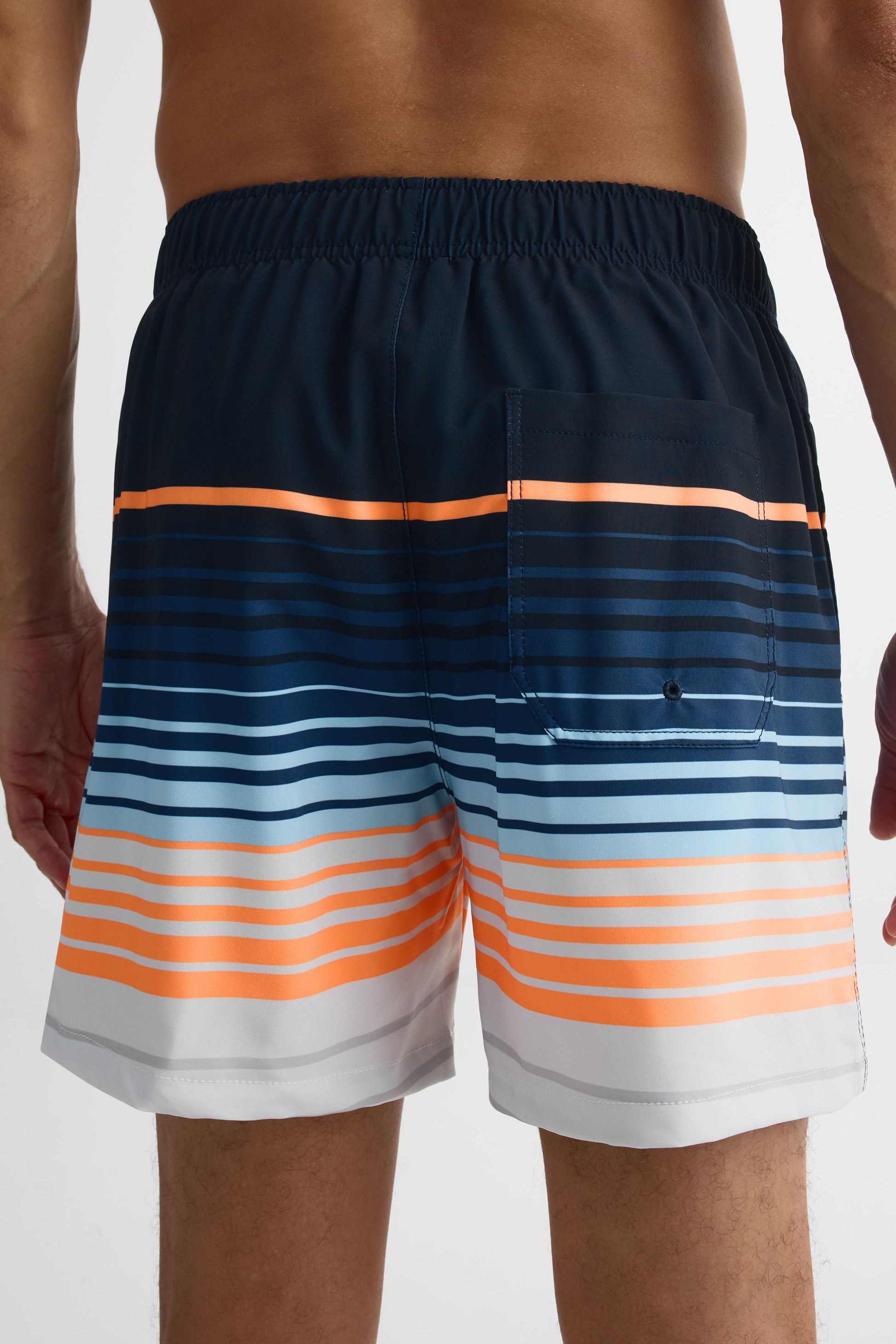 Maillot de bain élastique avec poches – Homme && ORANGE MULTI