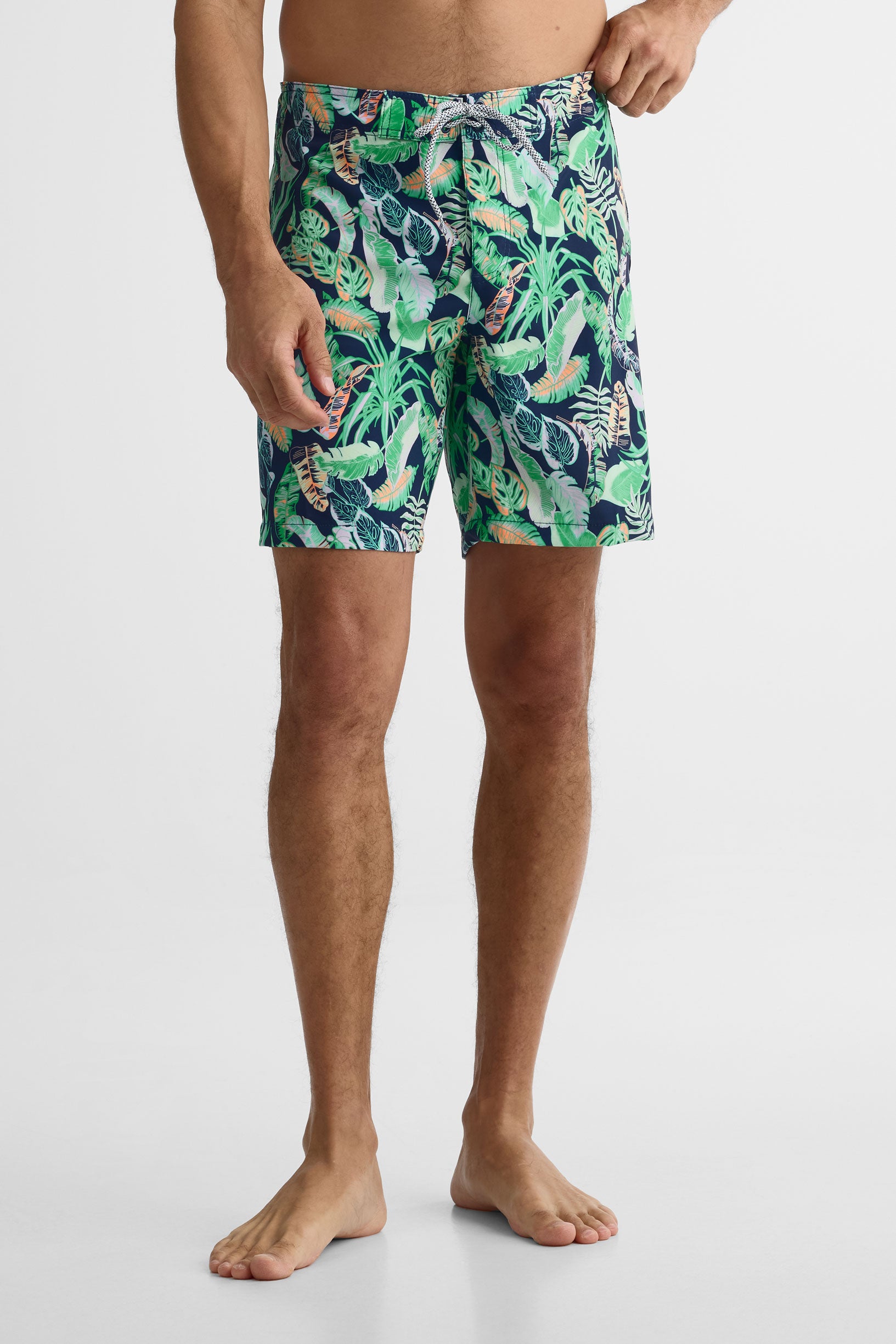 Maillot de bain boardshort 8" - Ado garçon && MARIN/MULTI
