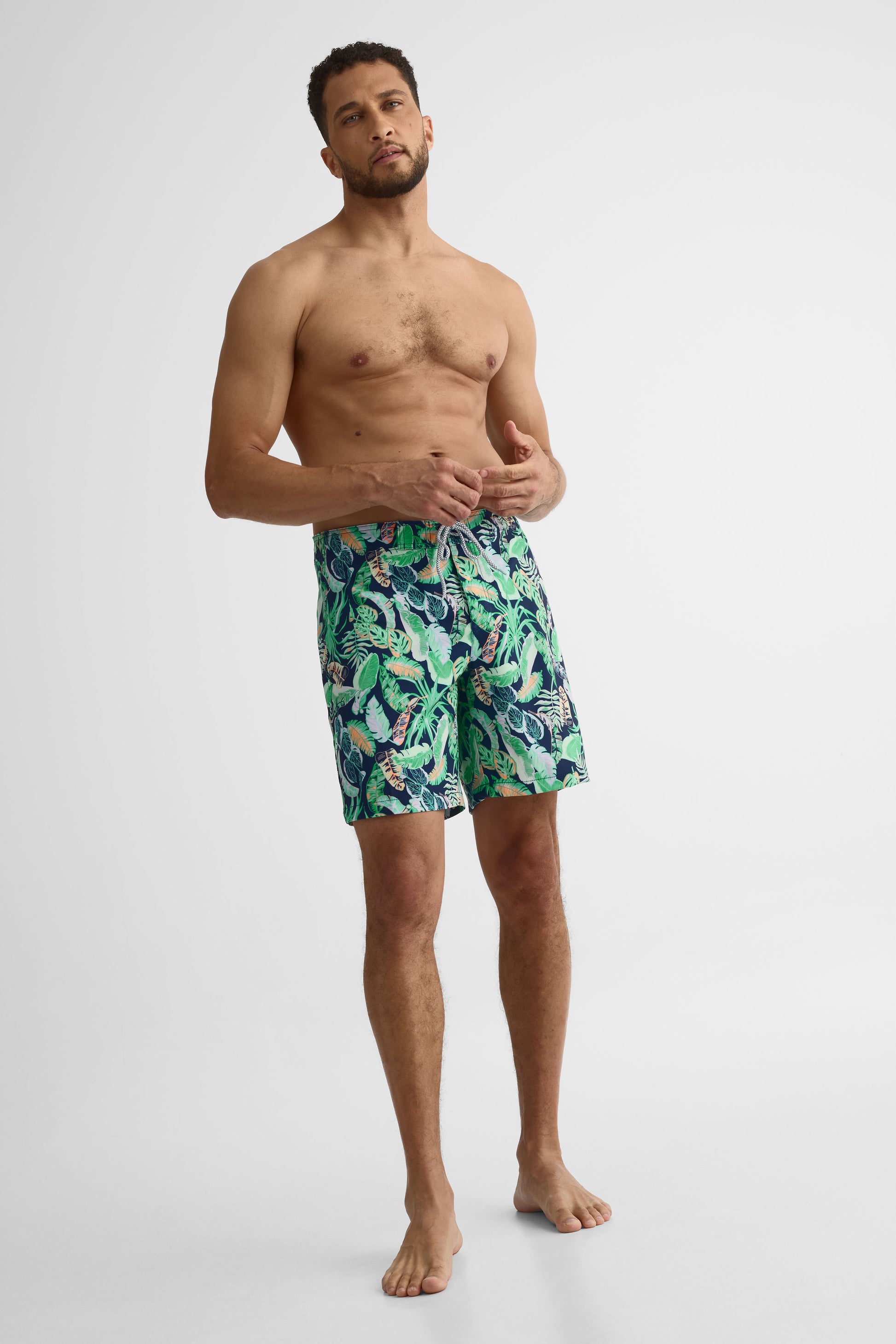 Maillot de bain boardshort 8" - Ado garçon && MARIN/MULTI