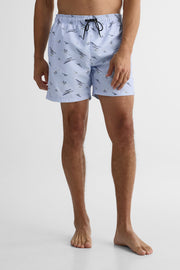 Maillot de bain boardshort imprimé – Homme && BLEU MULTI