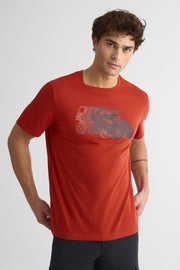 Chandail M/courtes col rond en coton bio - Homme && ROUGE