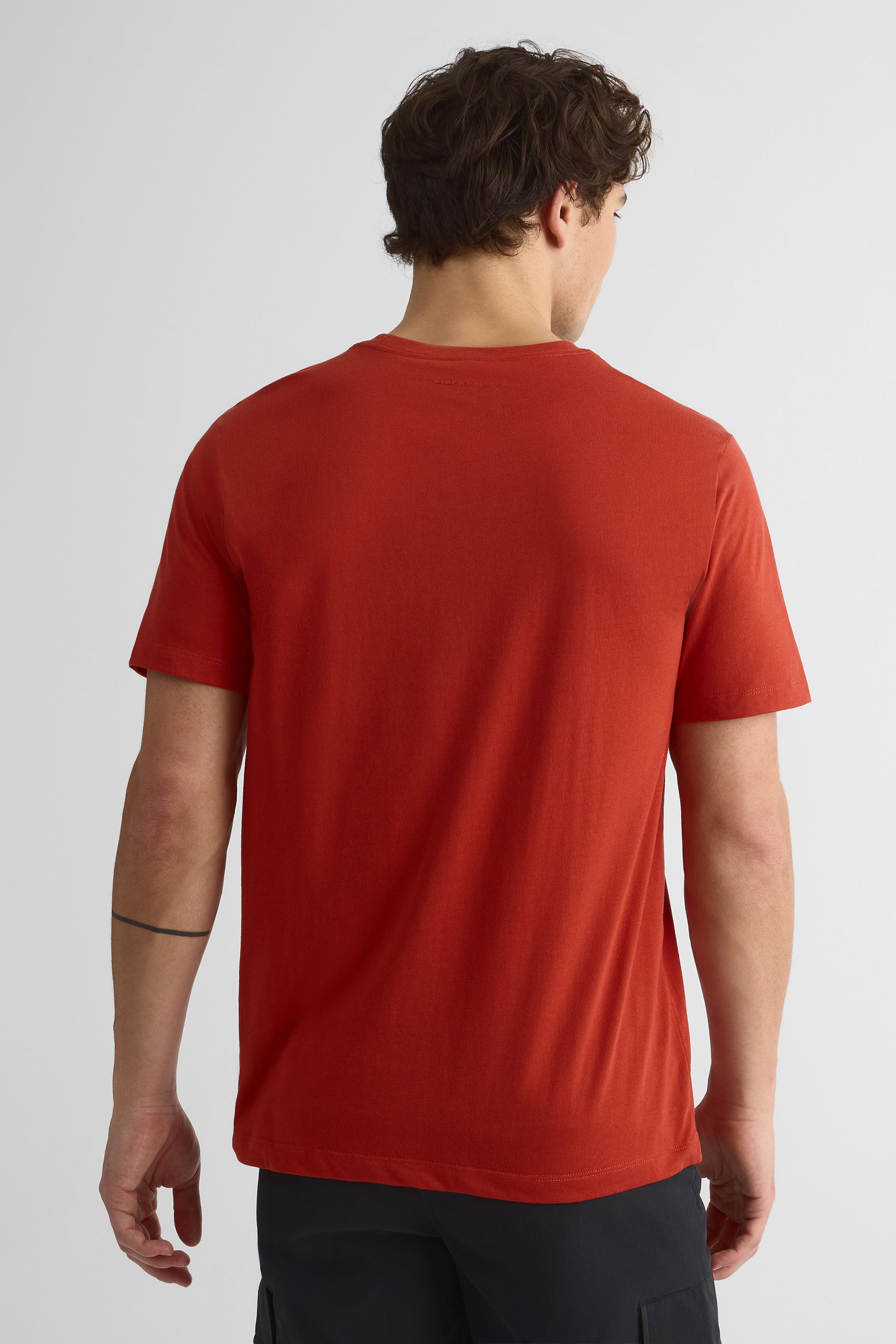 Chandail M/courtes col rond en coton bio - Homme && ROUGE