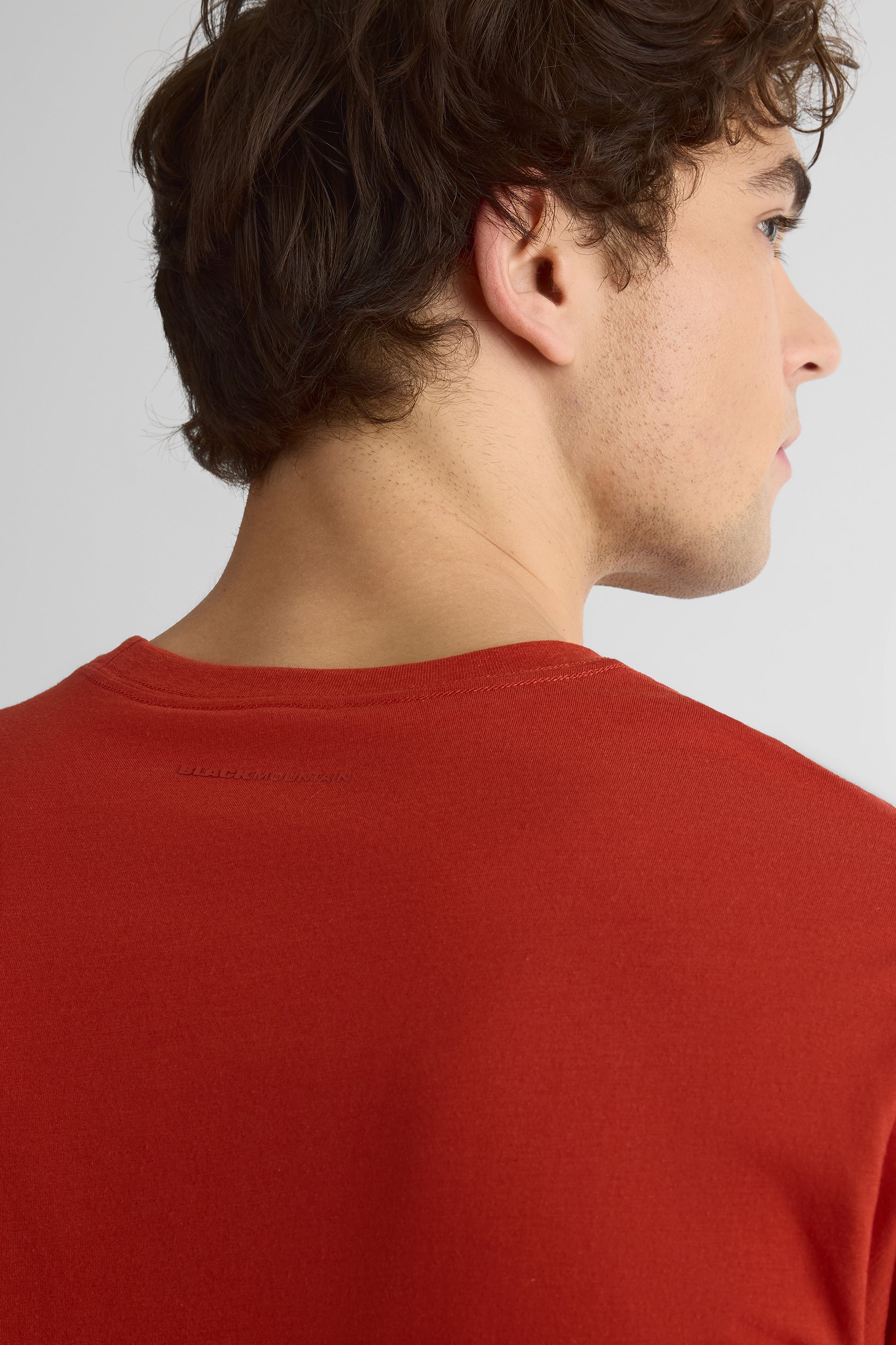 Chandail M/courtes col rond en coton bio - Homme && ROUGE