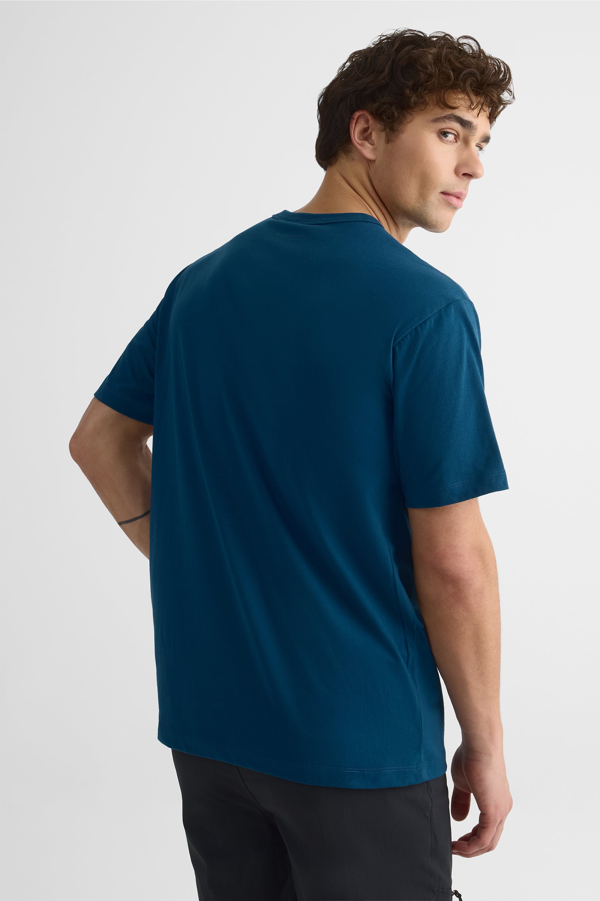 Chandail M/courtes boxy en coton bio - Homme && MARIN