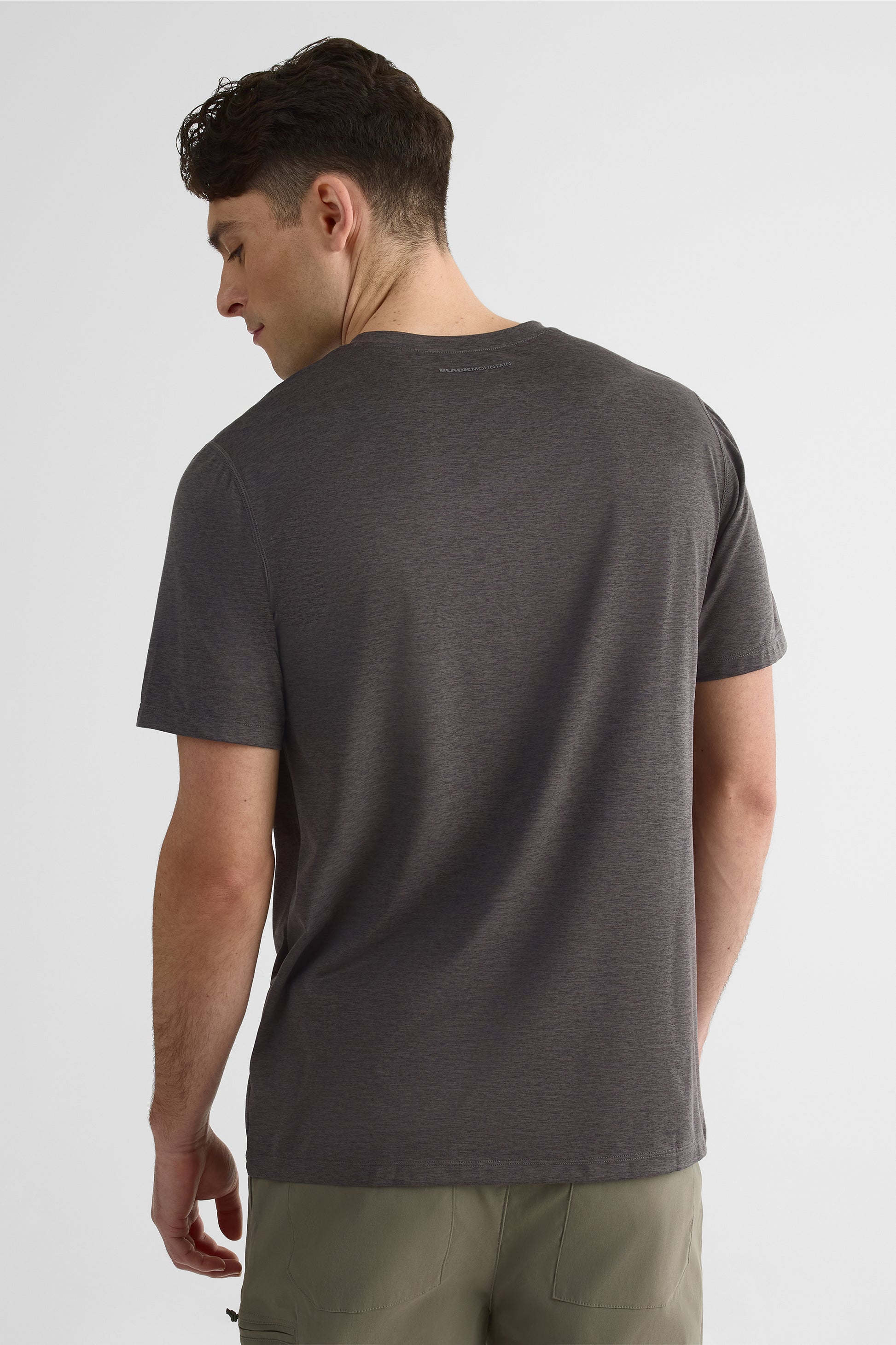 Chandail M/courtes uni avec imprimé graphique - Homme && GRIS MIXTE