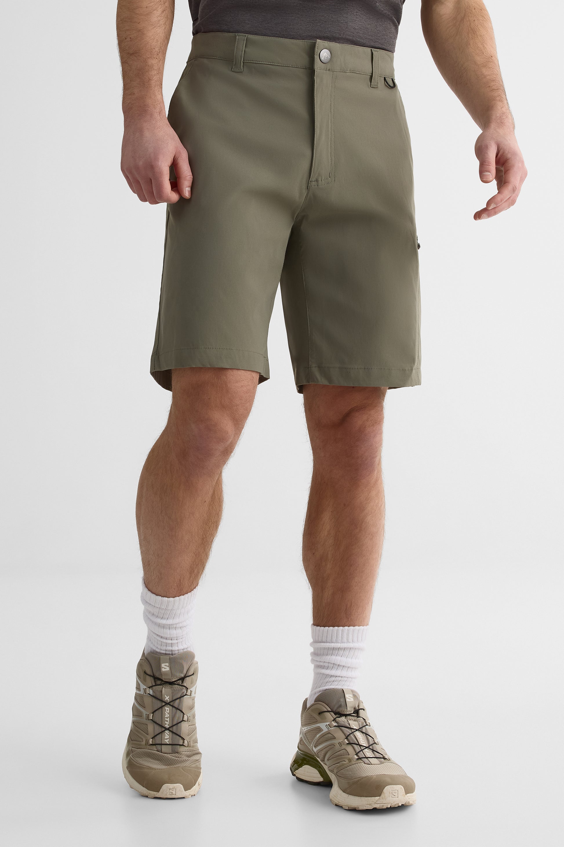 Short homme avec passant pour ceinture - Uni && KAKI