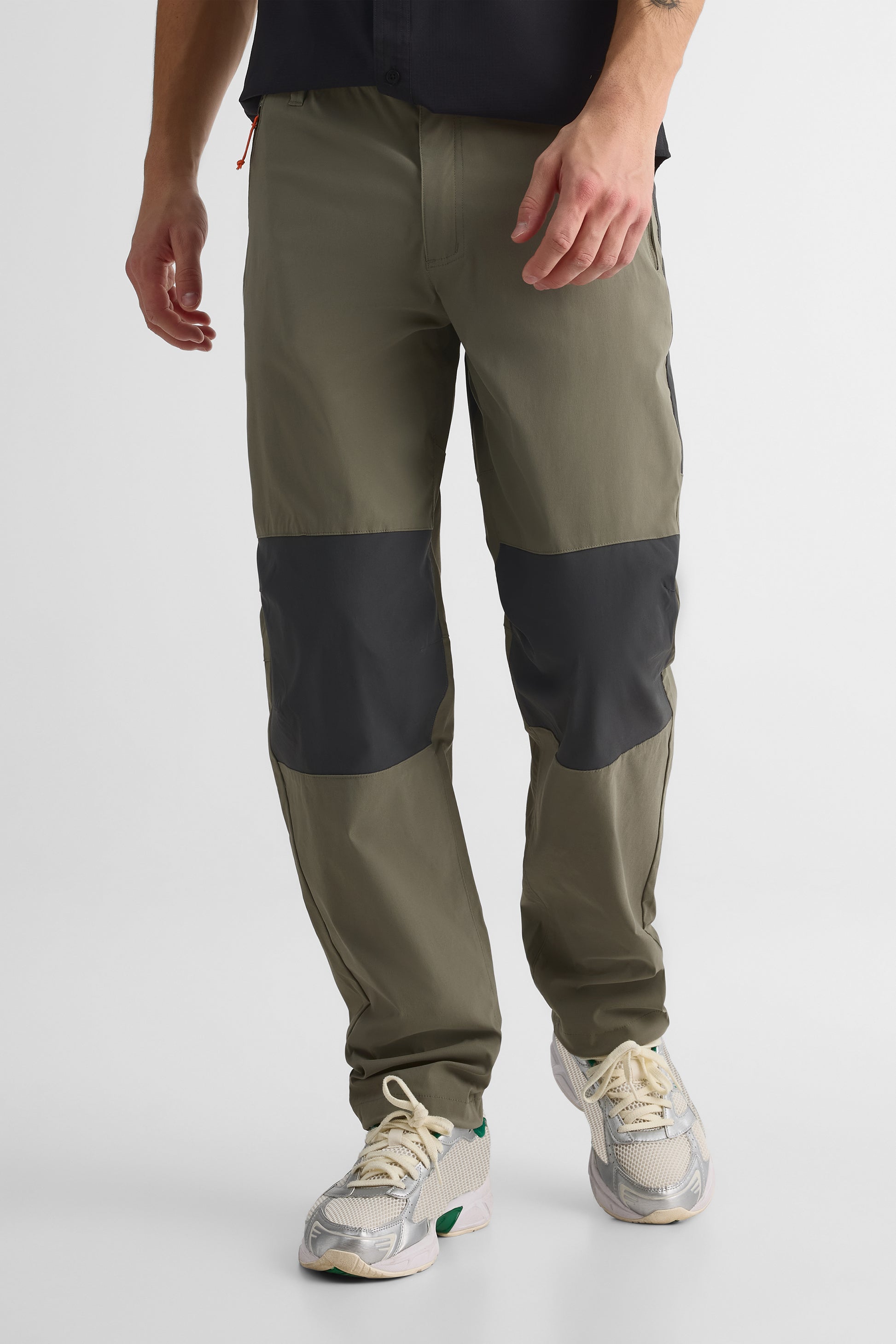 Pantalon patch coupe droite - Homme && KAKI/MULTI